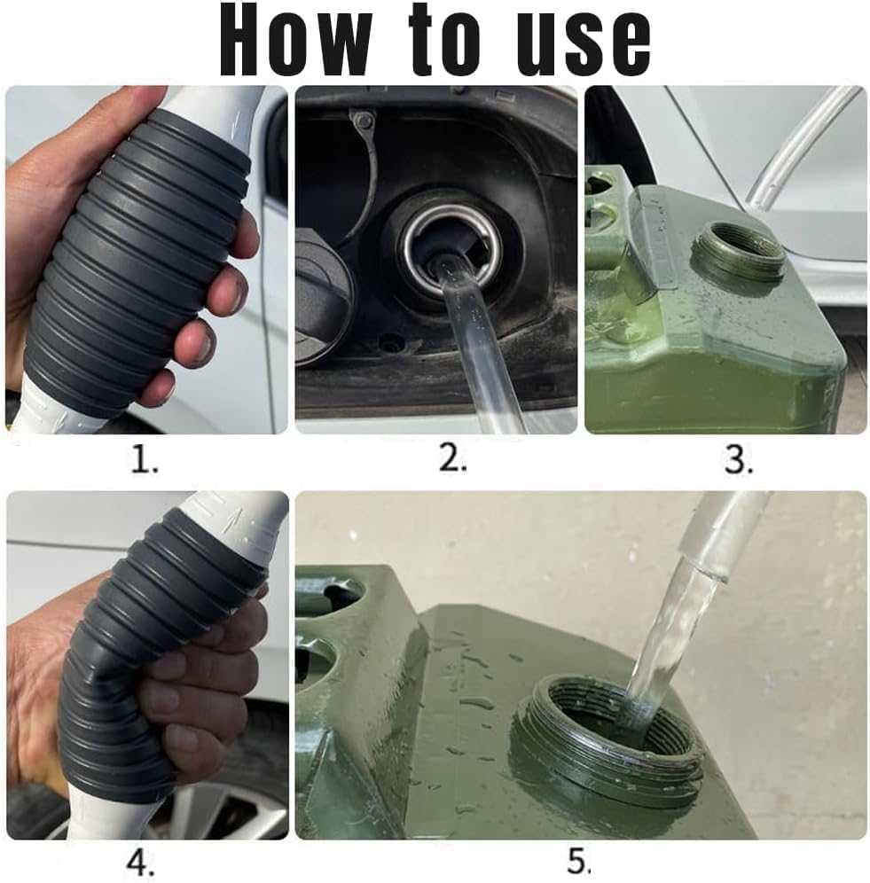 Gas Syphon Hand Pump with Long Hose,Gas Siphon Pump for Gasoline,Fuel Siphon Hose with Ball,Multifunction Liquid Sucker,Liquid Fuel Transfer Siphon Pump Oil Pump,Fuel Transfer Pump Manual,Siphon Pump