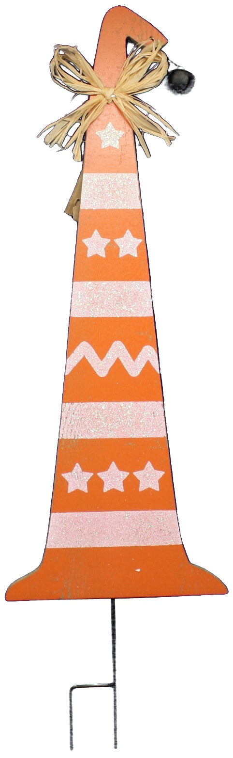 Witch Hat Lawn Stake Orange