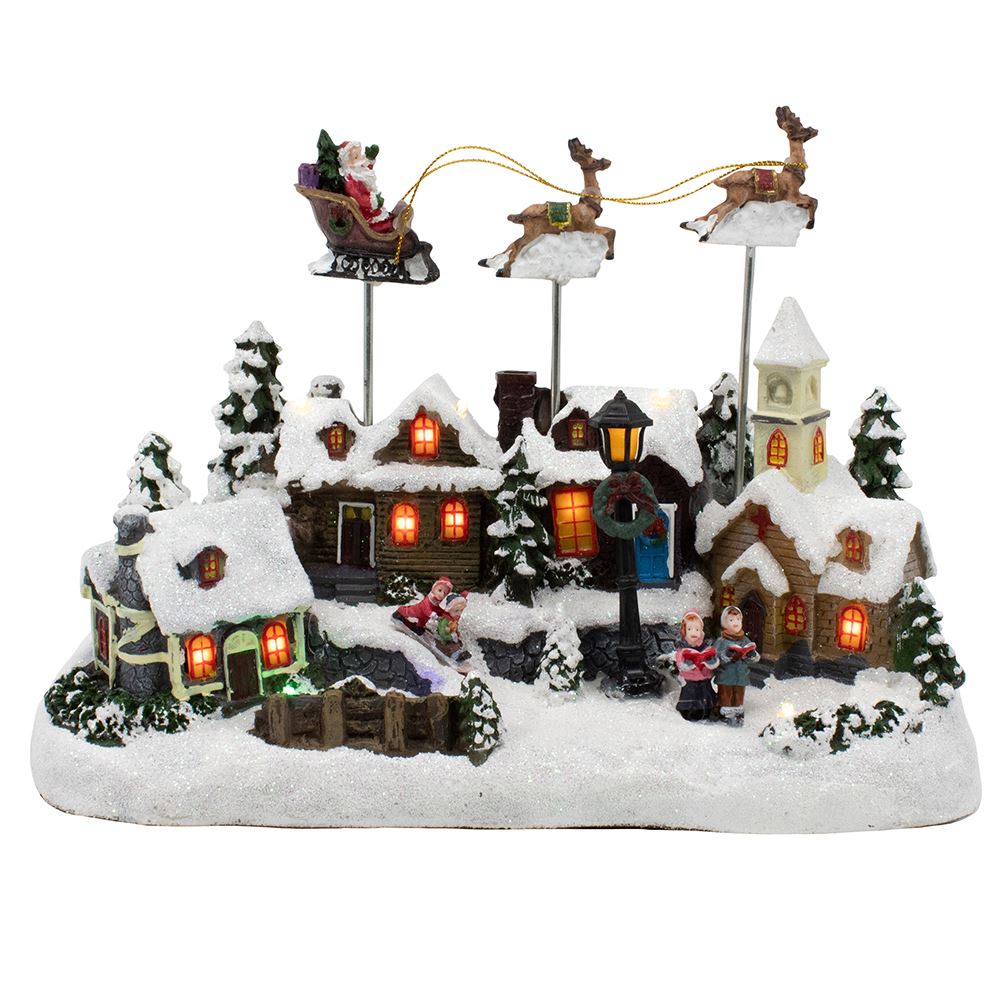 Battery-Operated LED Lighted Musical Village