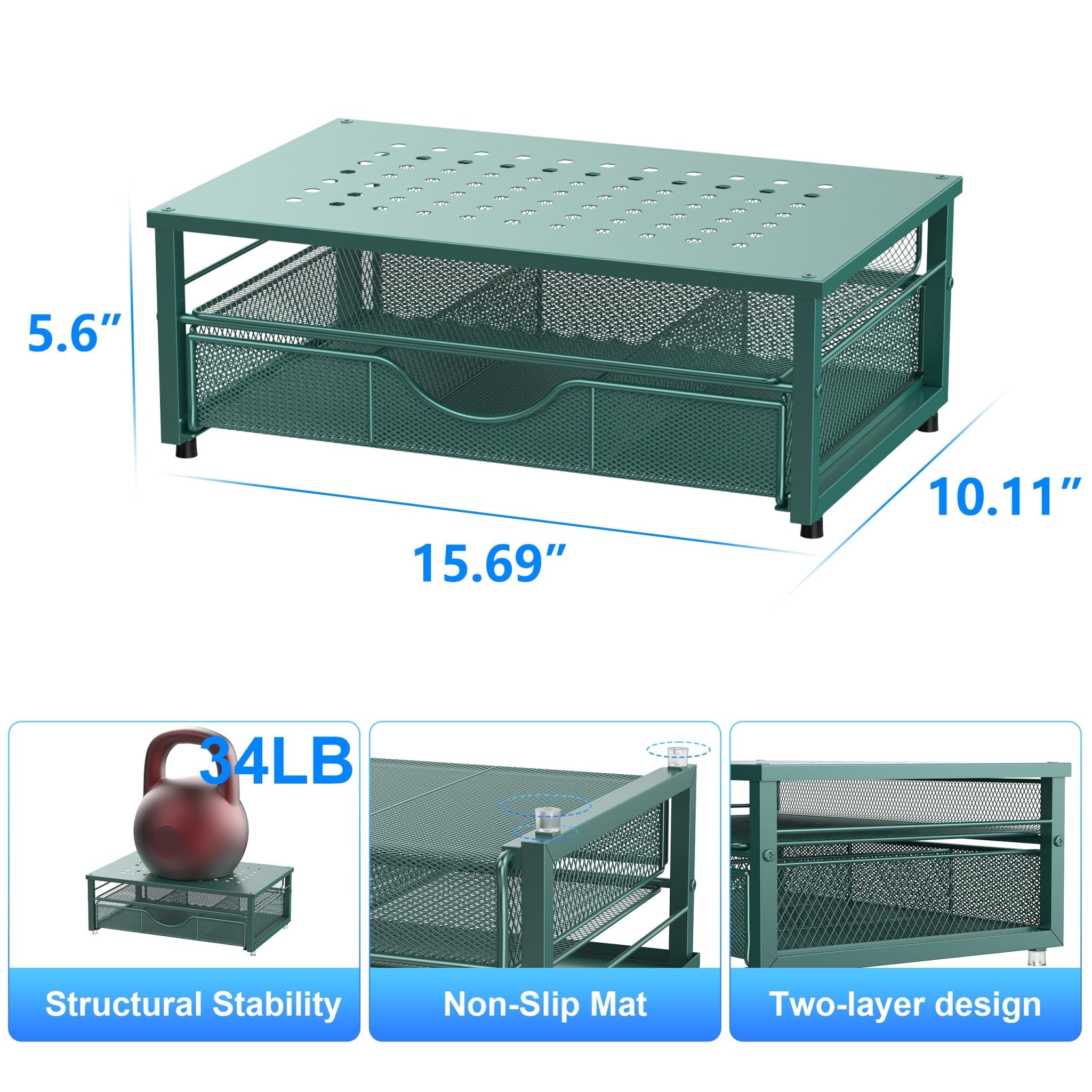 gianotter Computer Monitor Stand Riser, Desk Organizers and Accessories with Drawer, Office Desk Accessories & Workspace Desktop Organizers Storage for Classroom Office Supplies (Black)