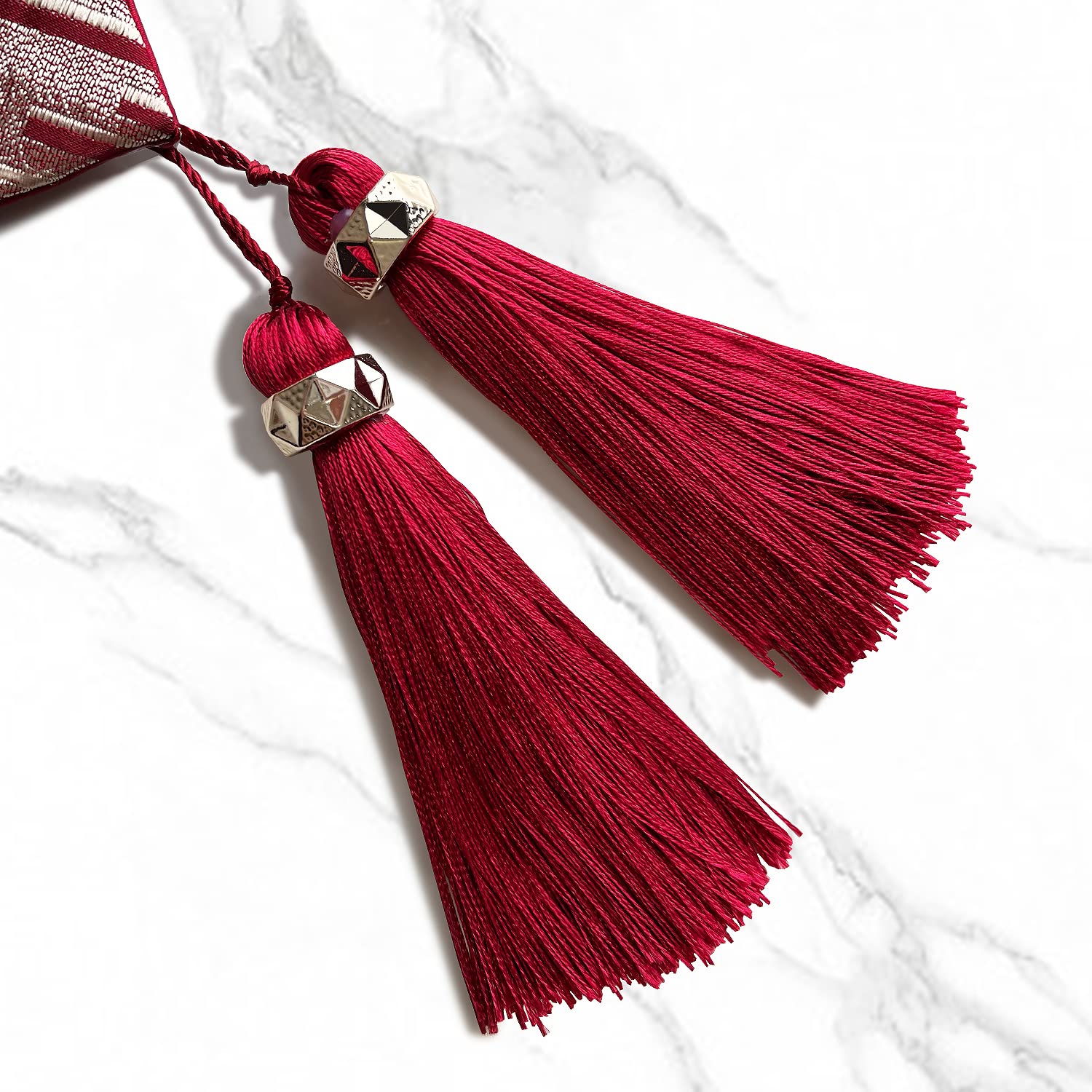 Glam Champagne Table Runner 13 x 98 Inches Long Double Layer Abstract Pattern with Luxury Tassel for Coffee Sofa Dresser Dining Table Fireplace Home Decor