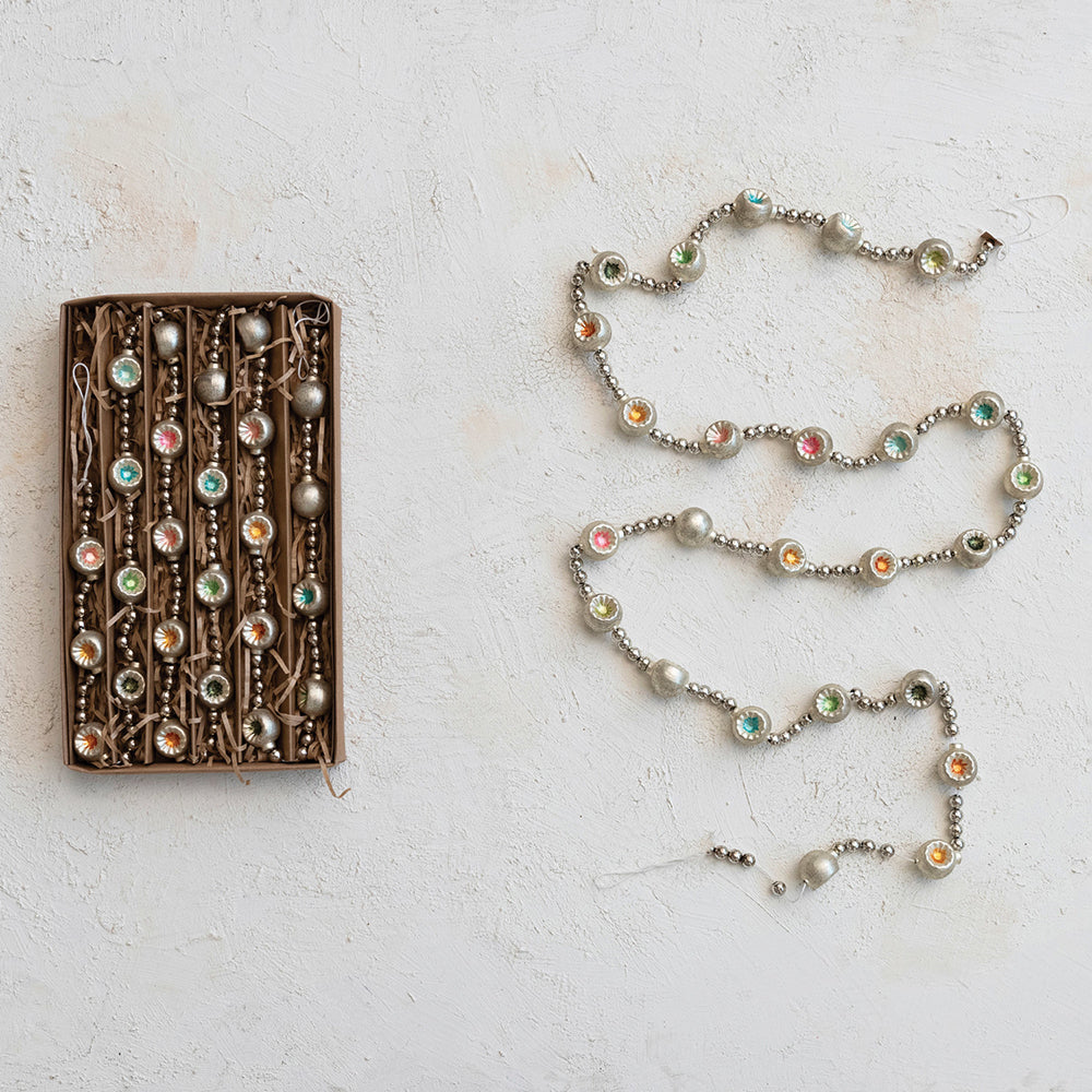 Reflector Glass Beaded Ornament Garland in Kraft Box