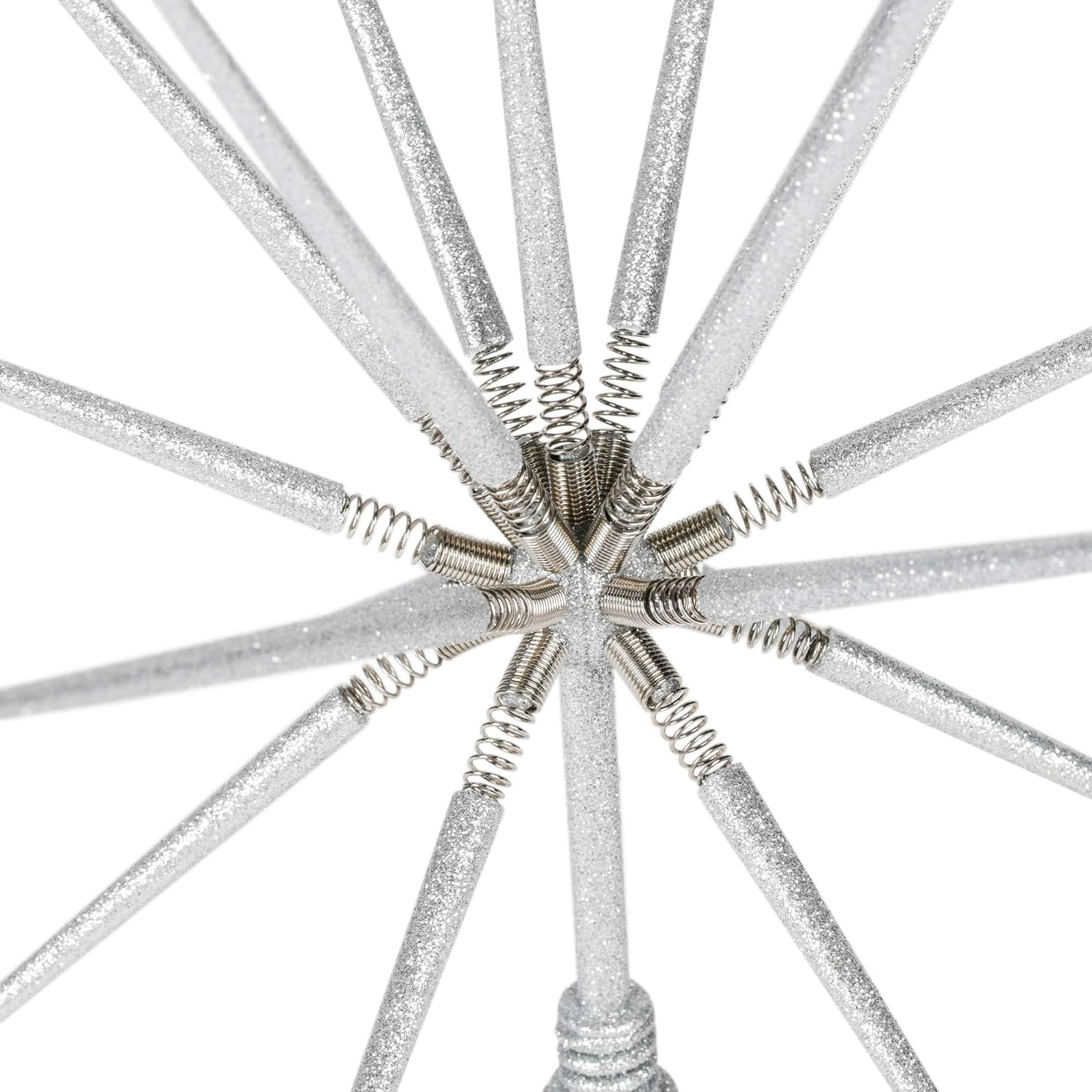 Silver Burst Tree Topper with Spike on Spring - 15 inch