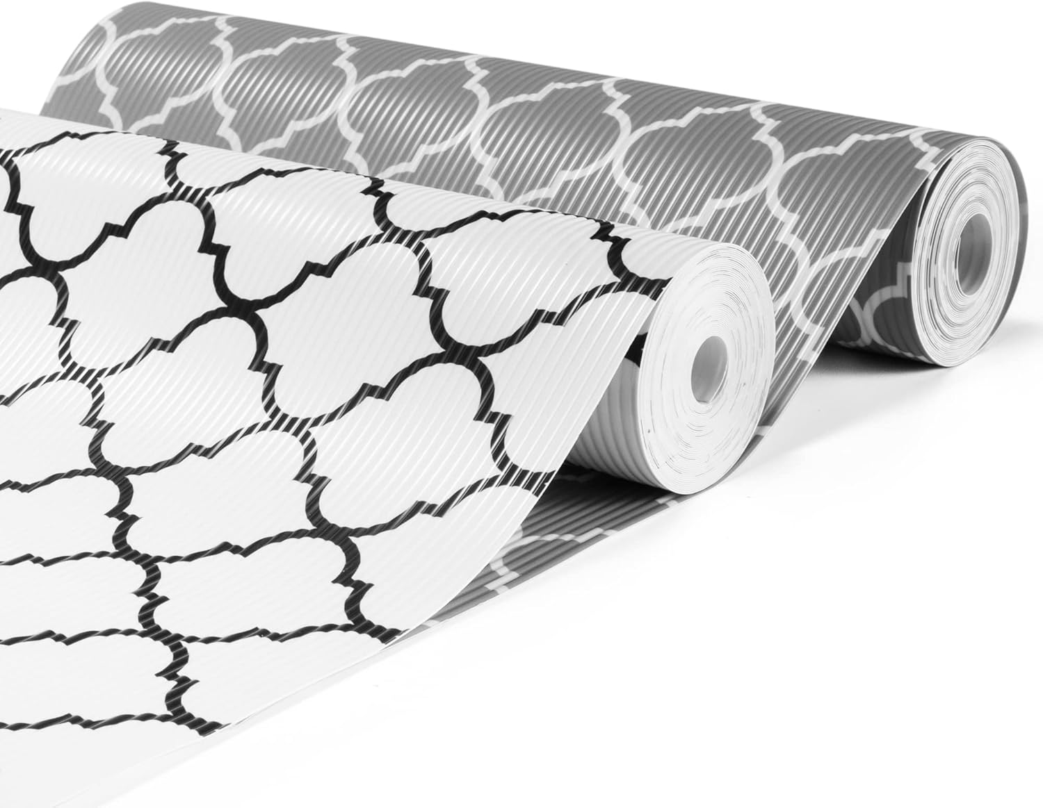 Glotoch 2 Rolls Shelf Liners for Kitchen Cabinets 12” x 20 ft. - Non Adhesive Cabinet and Drawer Liner, Double Sided Non-Slip Durable and Strong, Quatrefoil