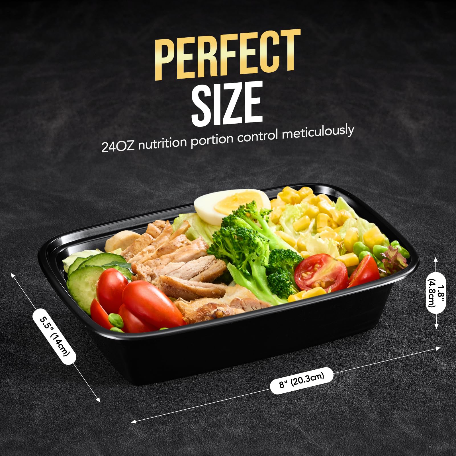 Glotoch 50 Pack 32 oz Meal Prep Containers Reusable, 2 Compartment Food Containers with Lids To Go Containers, Lunch-Microwave,Freezer,Dishwasher Safe