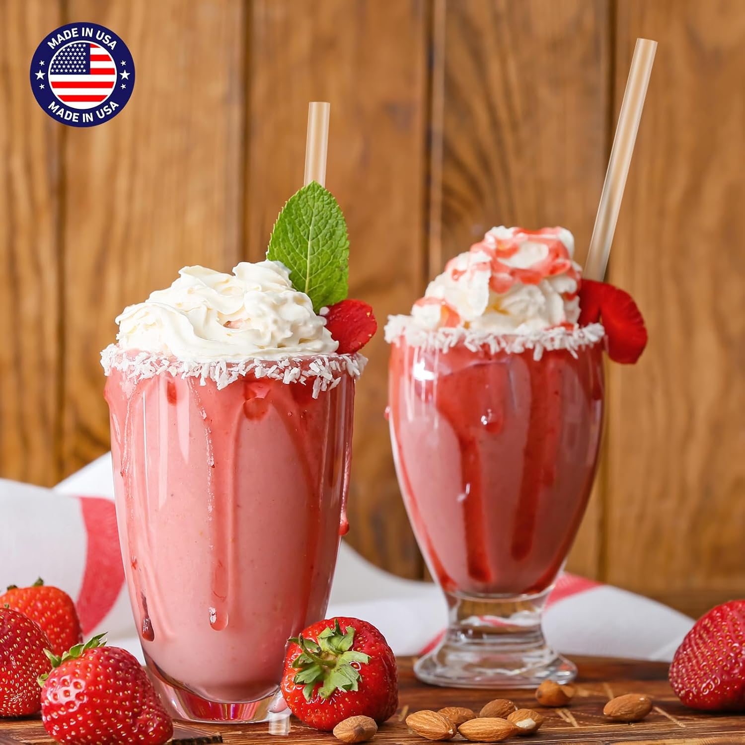 Glotoch Express 500 PCS Smoothie Straws – 10.2 Inch Long, 8mm Diameter Disposable Plastic Drinking Straws, Clear Wide Straw for Milkshakes, Slushies & Kids – Food-Safe, BPA-Free, Made in USA