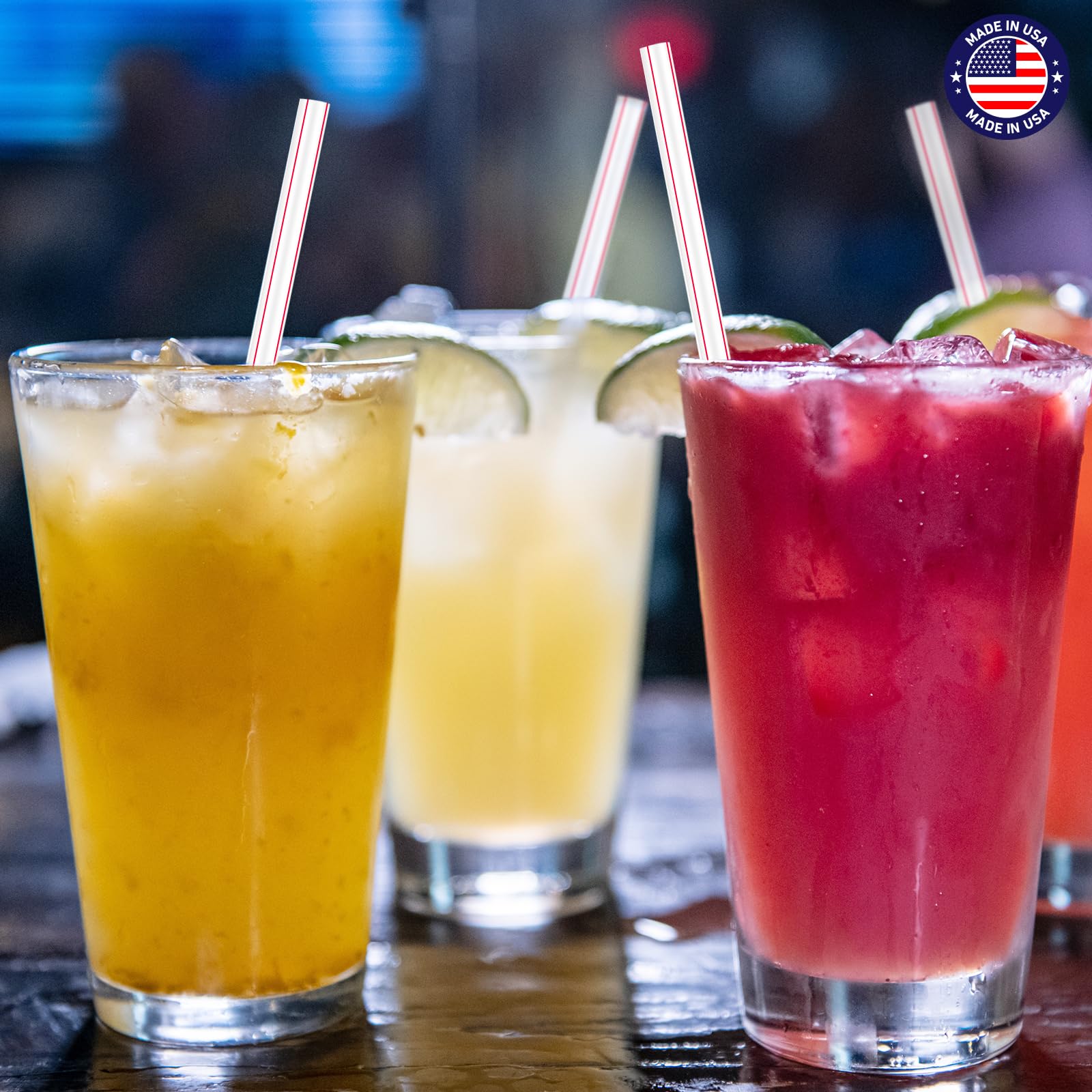 Glotoch Express 500PCS Individually Wrapped Clear Plastic Straws, 7.75'' Long, 0.24'' Diameter Disposable Drinking Straws for Every Occasion, Party, Made in USA