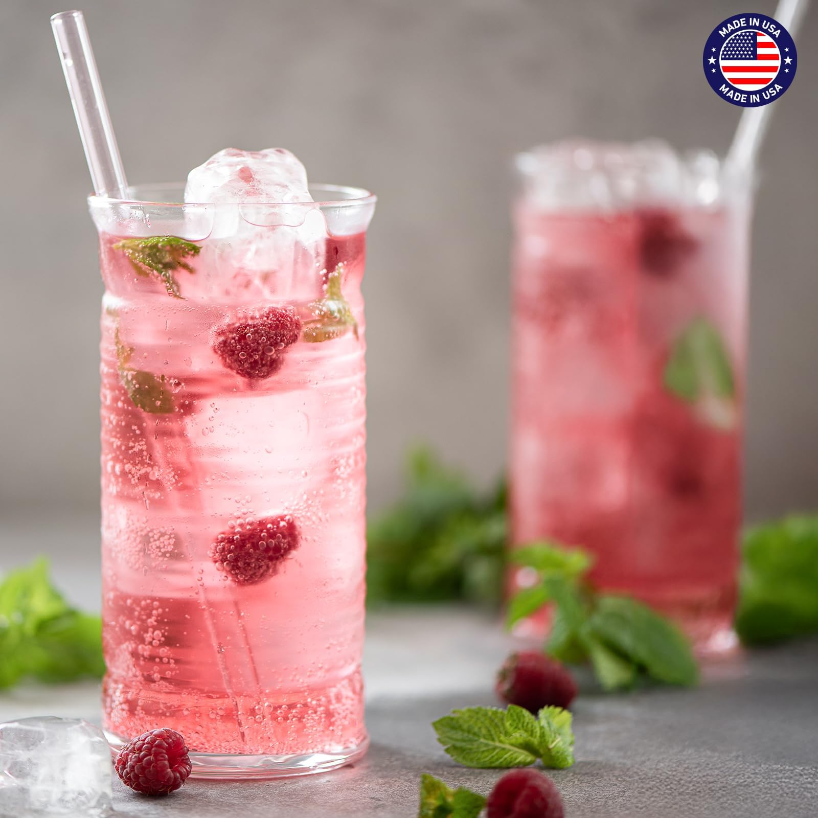 Glotoch Express 500PCS Individually Wrapped Clear Plastic Straws, 7.75'' Long, 0.24'' Diameter Disposable Drinking Straws for Every Occasion, Party, Made in USA