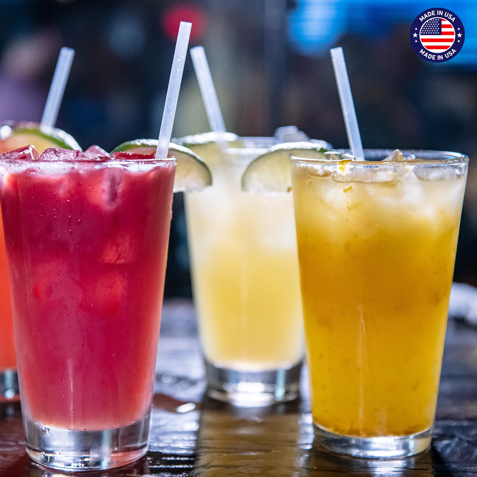 Glotoch Express 500PCS Individually Wrapped Clear Plastic Straws, 7.75'' Long, 0.24'' Diameter Disposable Drinking Straws for Every Occasion, Party, Made in USA