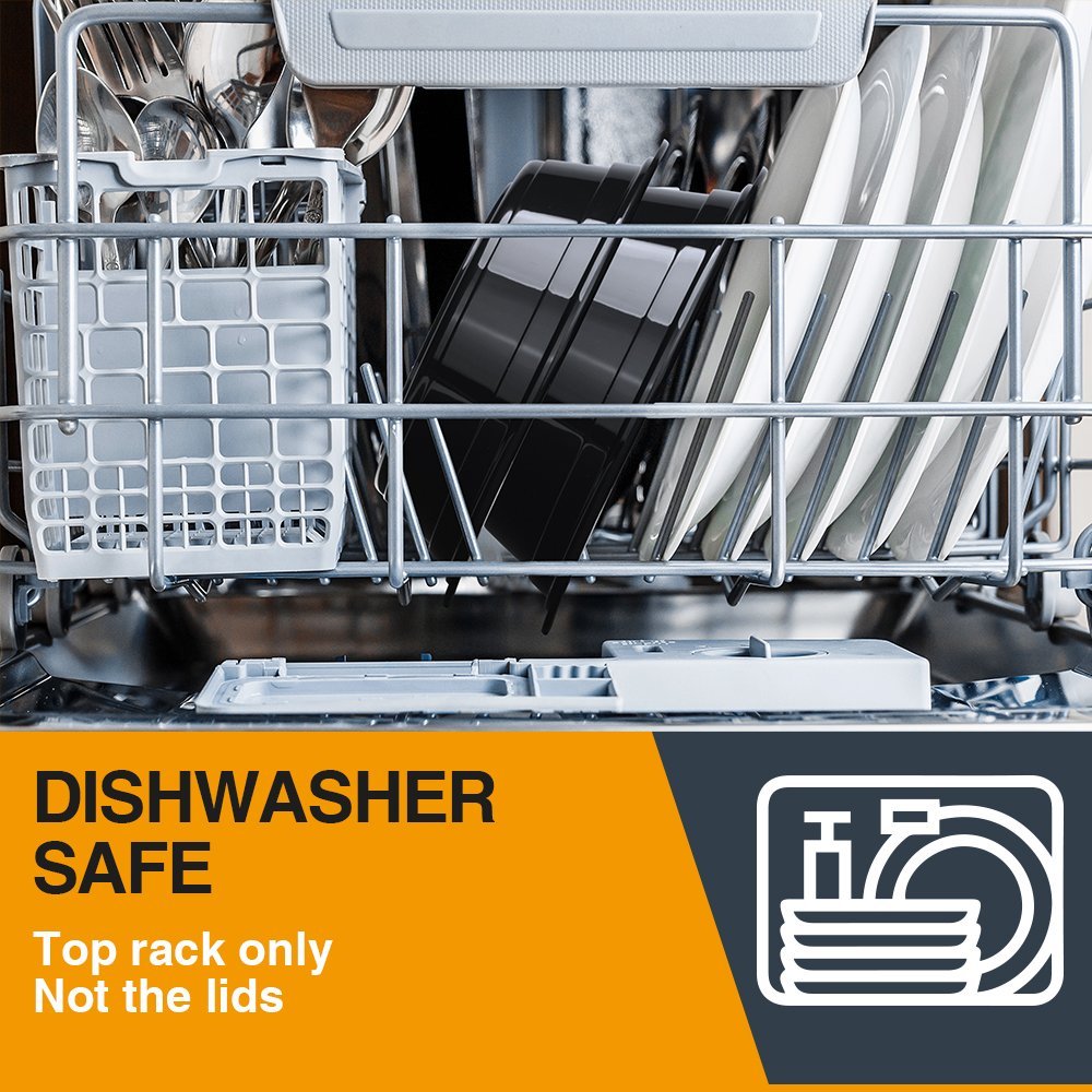 Glotoch Meal Prep Food Container 50 Pack, Disposable with Lids, Durable To Go Containers, for Takeout, Salad , Microwave Safe, BPA-Free, Stackable - 16 OZ