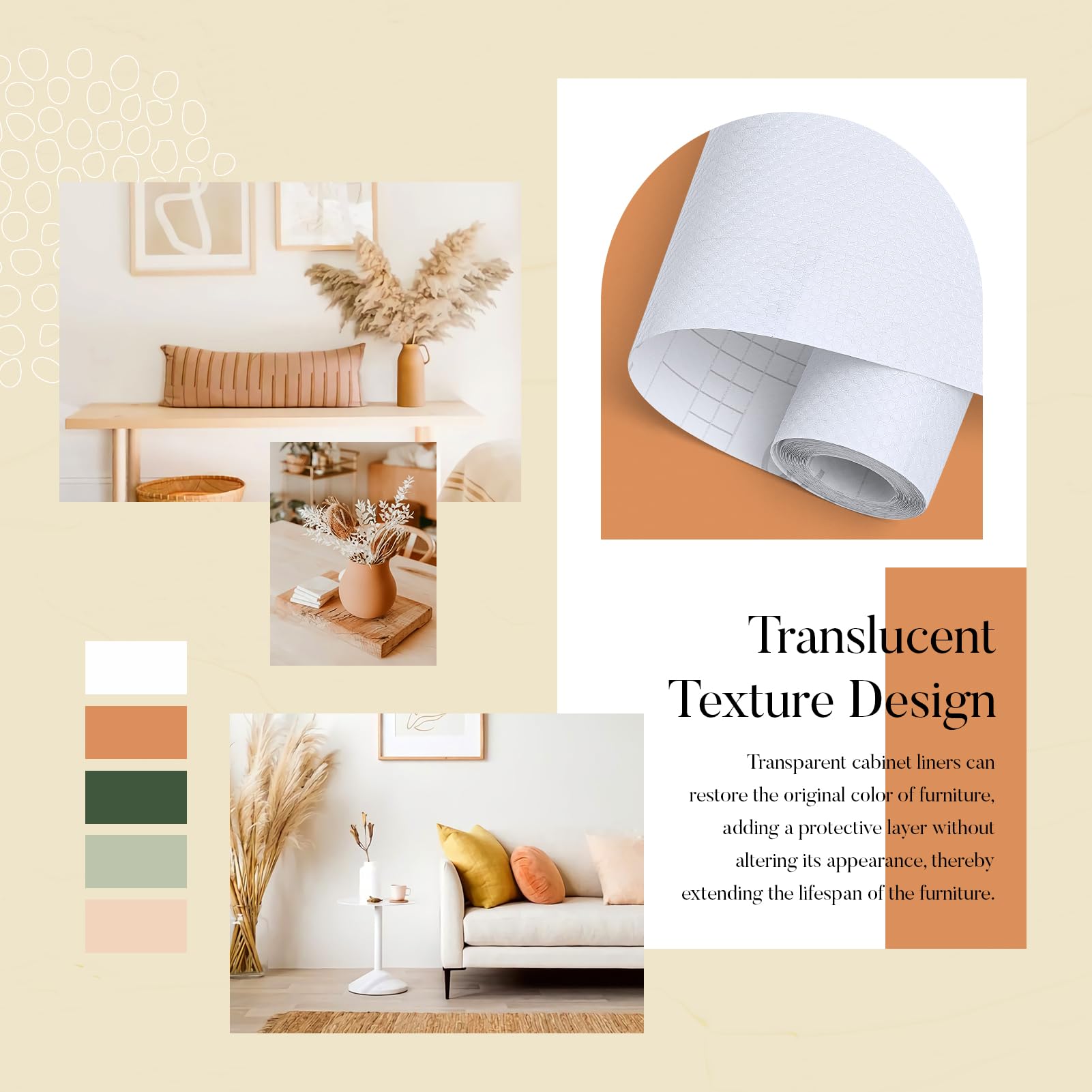 Glotoch Self Adhesive Shelf Liner for Kitchen Cabinets, Renter Friendly Peel and Stick Shlef Liners, Premium Contact Shelf Paper for Drawer, Bathroom, Pantry, Green Herringbone