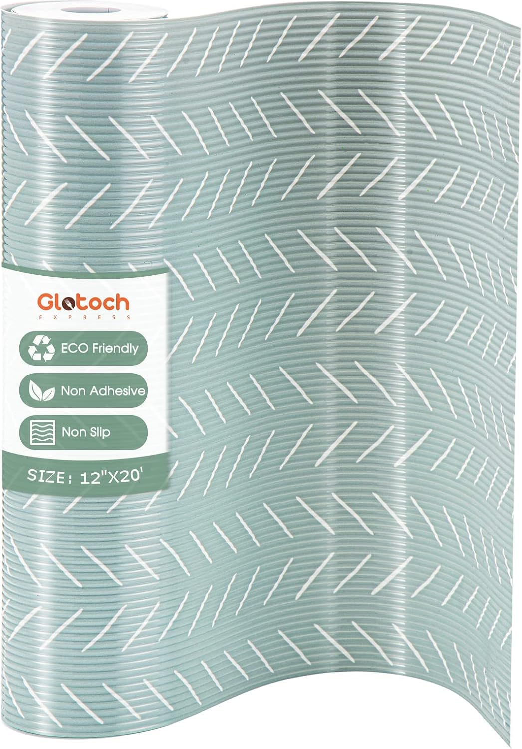 Glotoch Shelf Liner for Kitchen Cabinets Non Adhesive, 12" x20FT(240 Inch) Non Slip Drawer Liners, Waterproof Shelf Paper Closet Liners for Refrigerator Gray