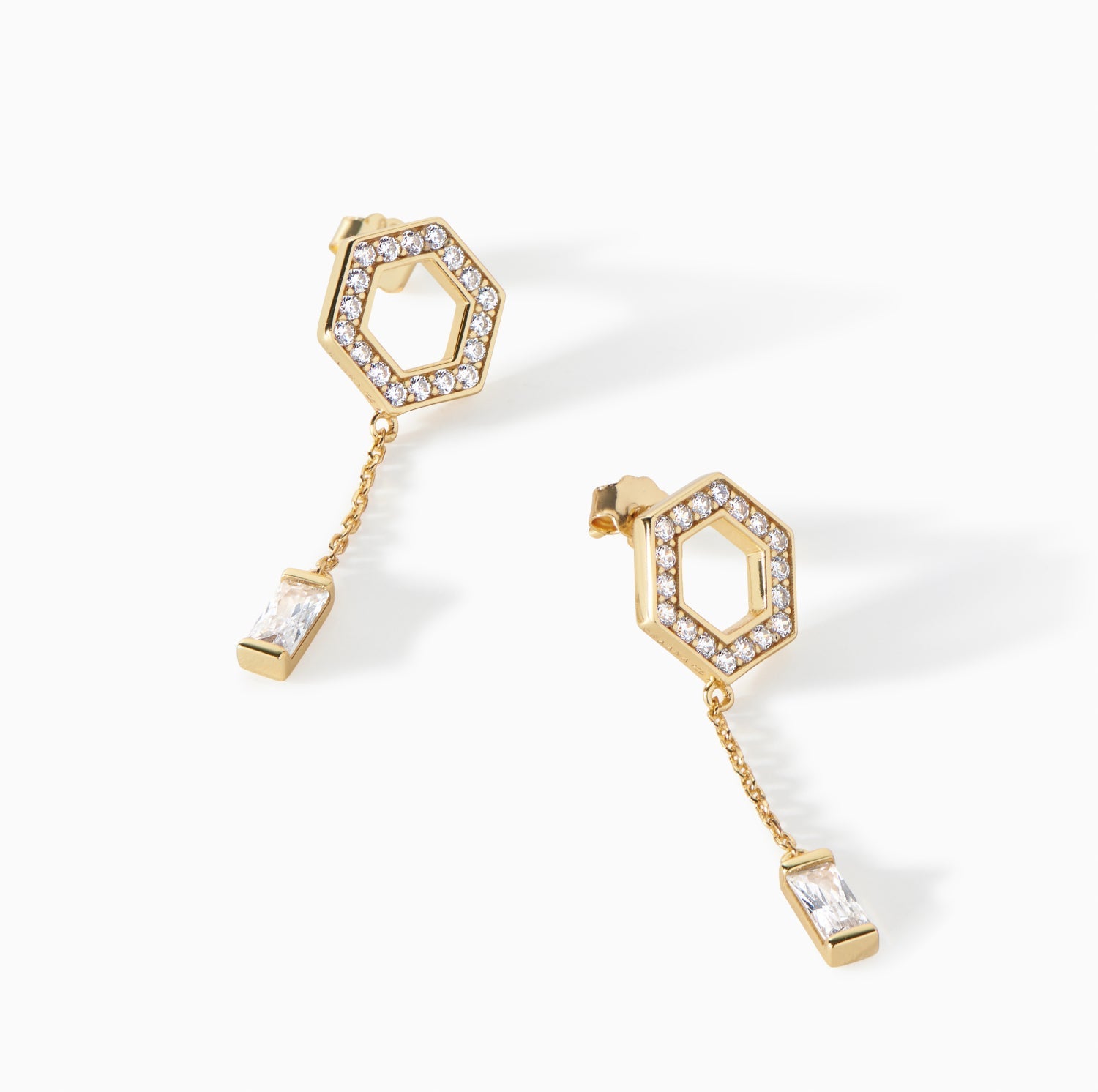 The Tyra Baguette Drop Earrings by Ora Ana