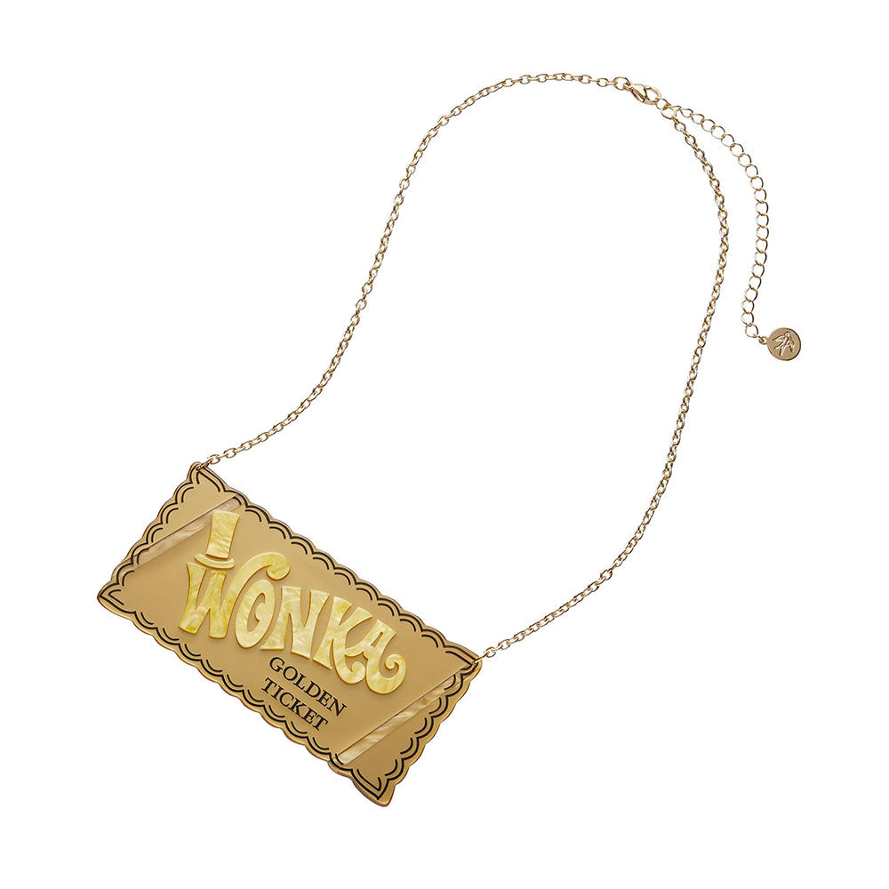 Golden Ticket Willy Wonka Necklace by Erstwilder