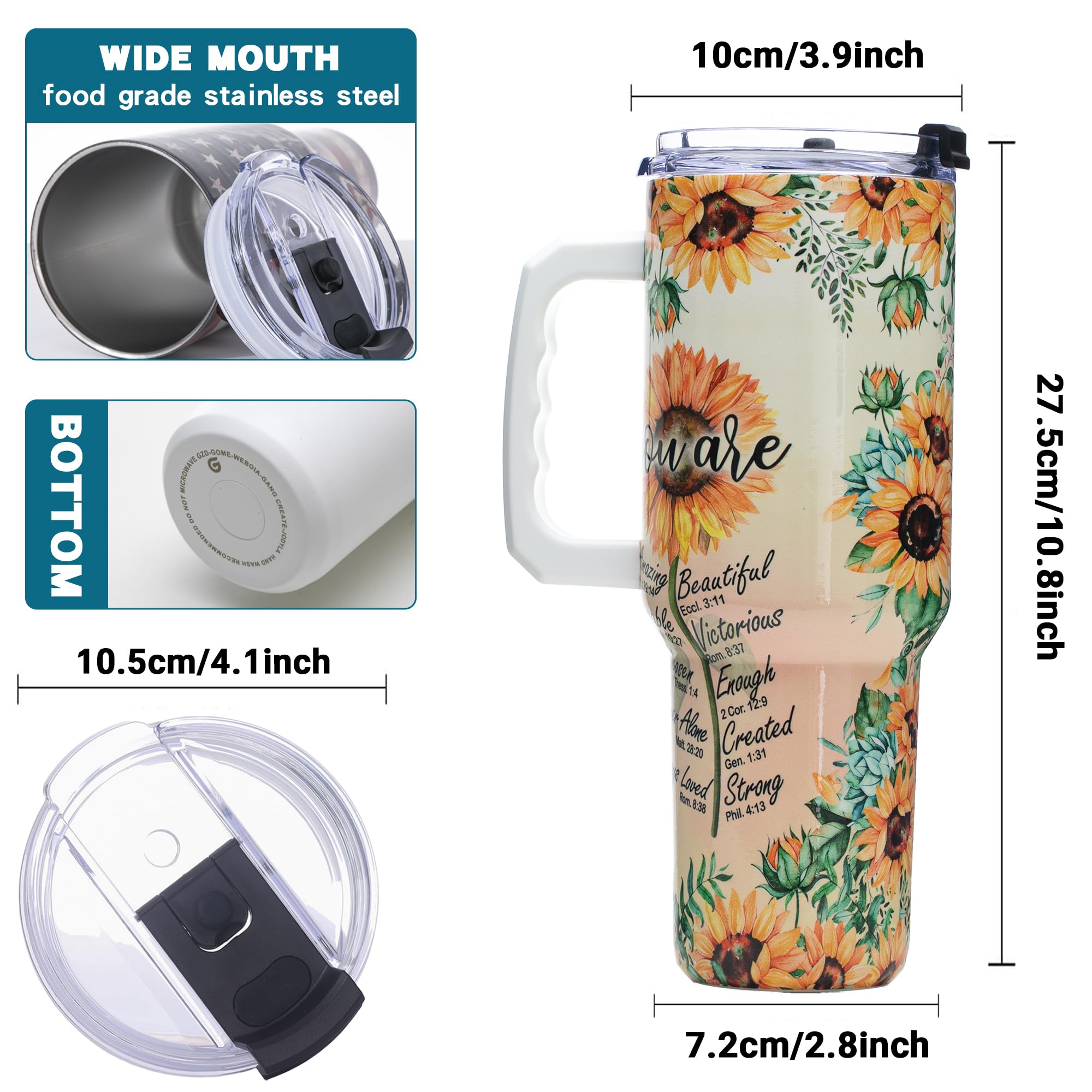 Gome 40oz American Flag & Eagle Tumbler – Patriotic 4th of July Gifts for Men, Veterans & Military, Insulated Stainless Steel Cup with Handle, Lid & Straw, Independence Day Gift for Dad