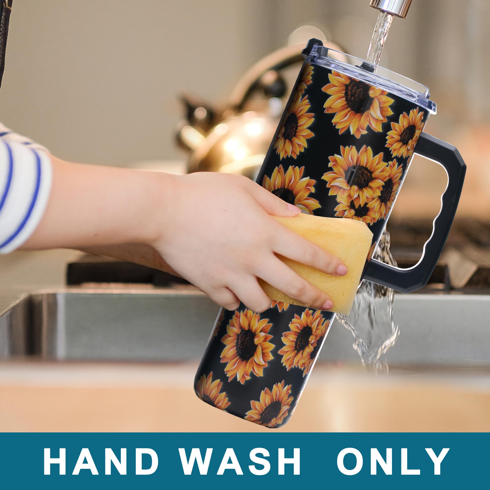 Gome 40oz American Flag & Eagle Tumbler – Patriotic 4th of July Gifts for Men, Veterans & Military, Insulated Stainless Steel Cup with Handle, Lid & Straw, Independence Day Gift for Dad