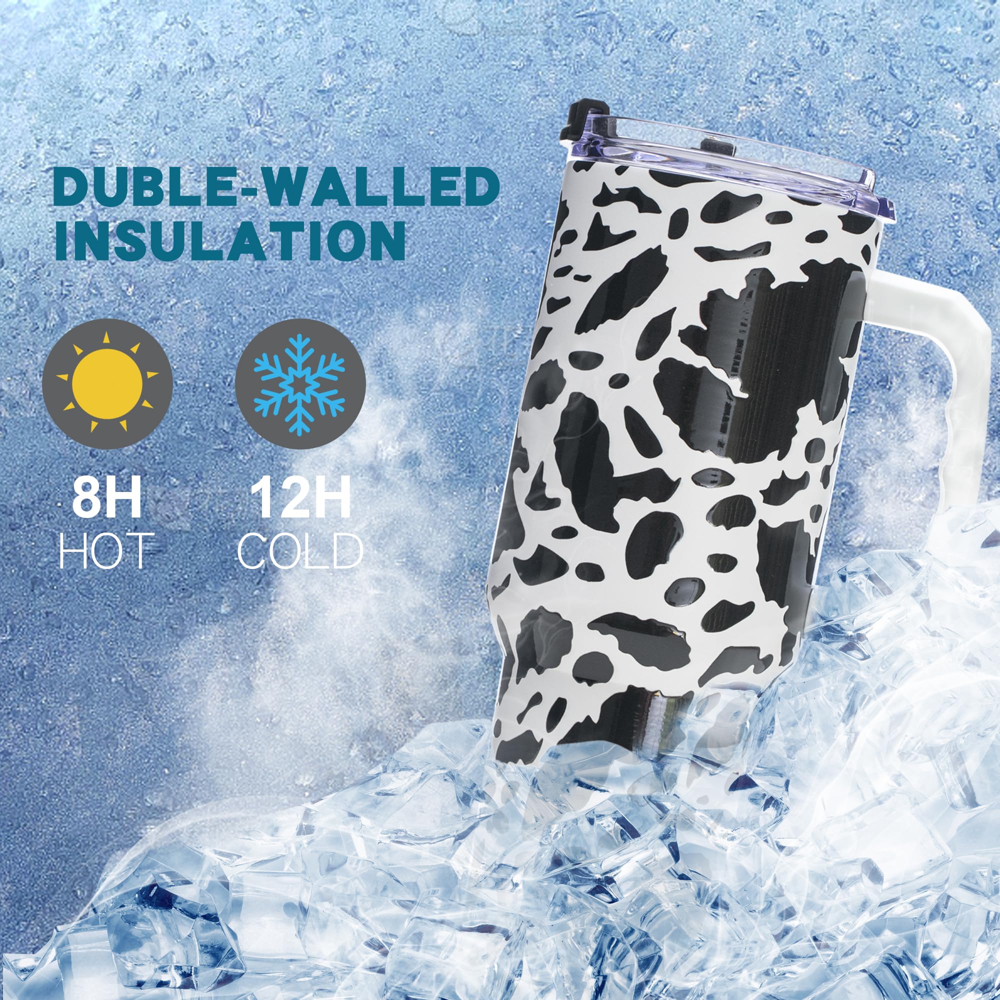 Gome 40oz American Flag & Eagle Tumbler – Patriotic 4th of July Gifts for Men, Veterans & Military, Insulated Stainless Steel Cup with Handle, Lid & Straw, Independence Day Gift for Dad