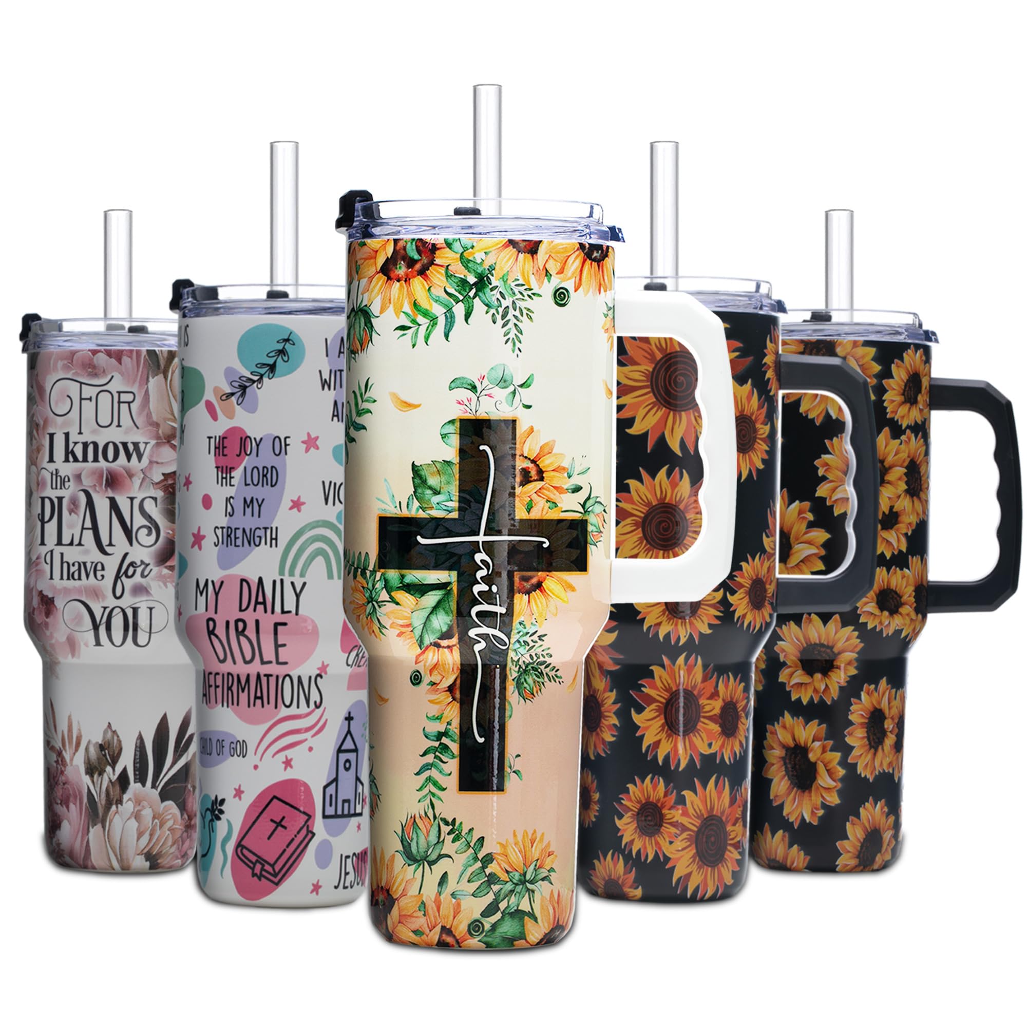 Gome 40oz American Flag & Eagle Tumbler – Patriotic 4th of July Gifts for Men, Veterans & Military, Insulated Stainless Steel Cup with Handle, Lid & Straw, Independence Day Gift for Dad