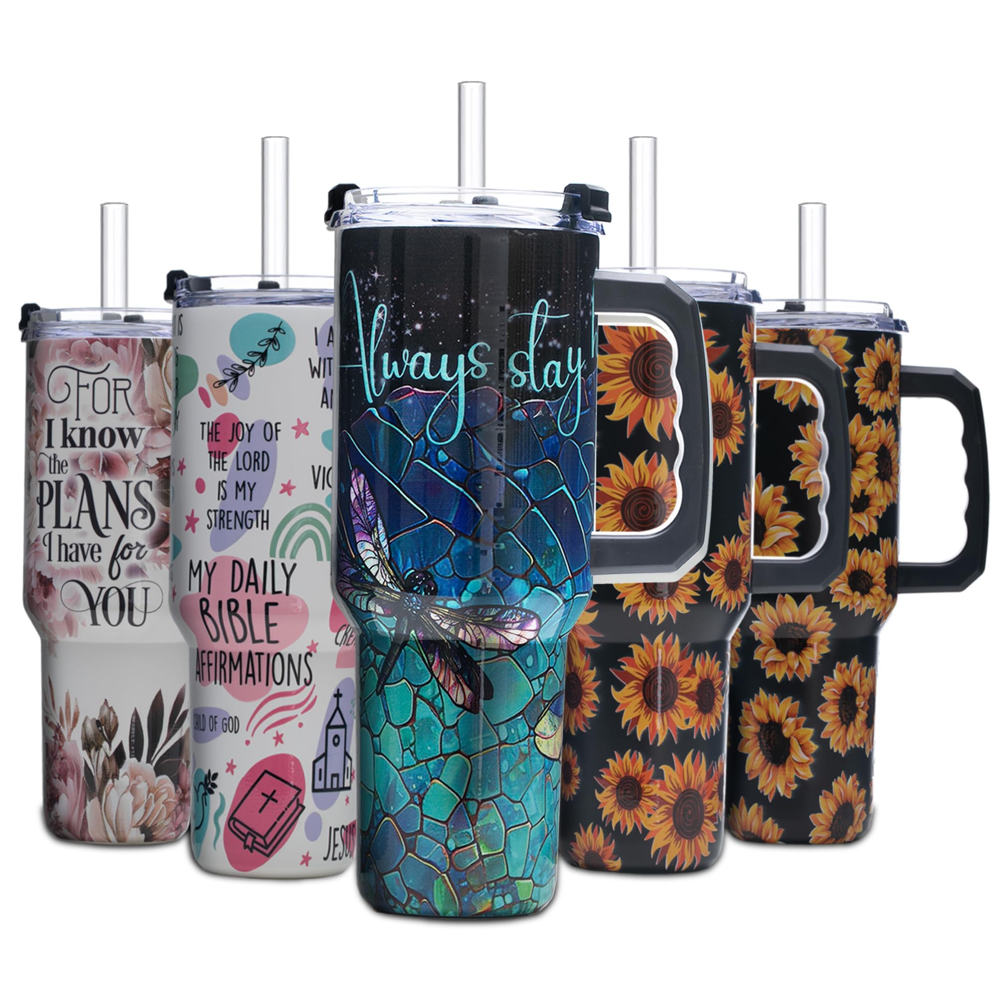 Gome 40oz American Flag & Eagle Tumbler – Patriotic 4th of July Gifts for Men, Veterans & Military, Insulated Stainless Steel Cup with Handle, Lid & Straw, Independence Day Gift for Dad