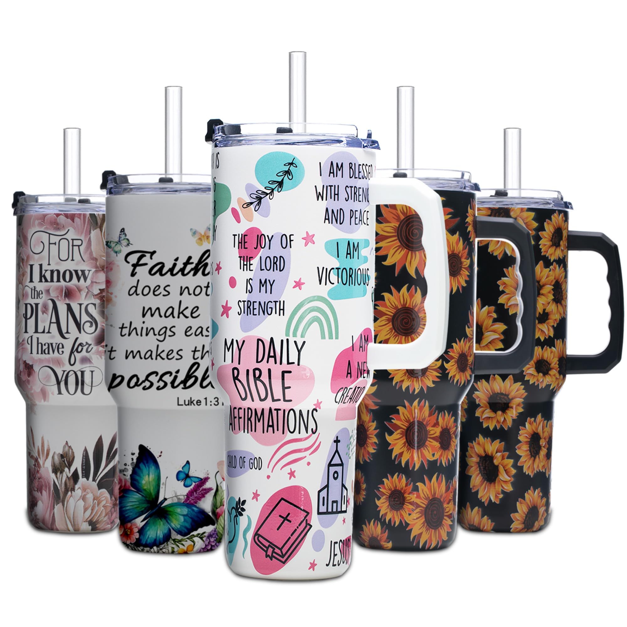 Gome 40oz American Flag & Eagle Tumbler – Patriotic 4th of July Gifts for Men, Veterans & Military, Insulated Stainless Steel Cup with Handle, Lid & Straw, Independence Day Gift for Dad