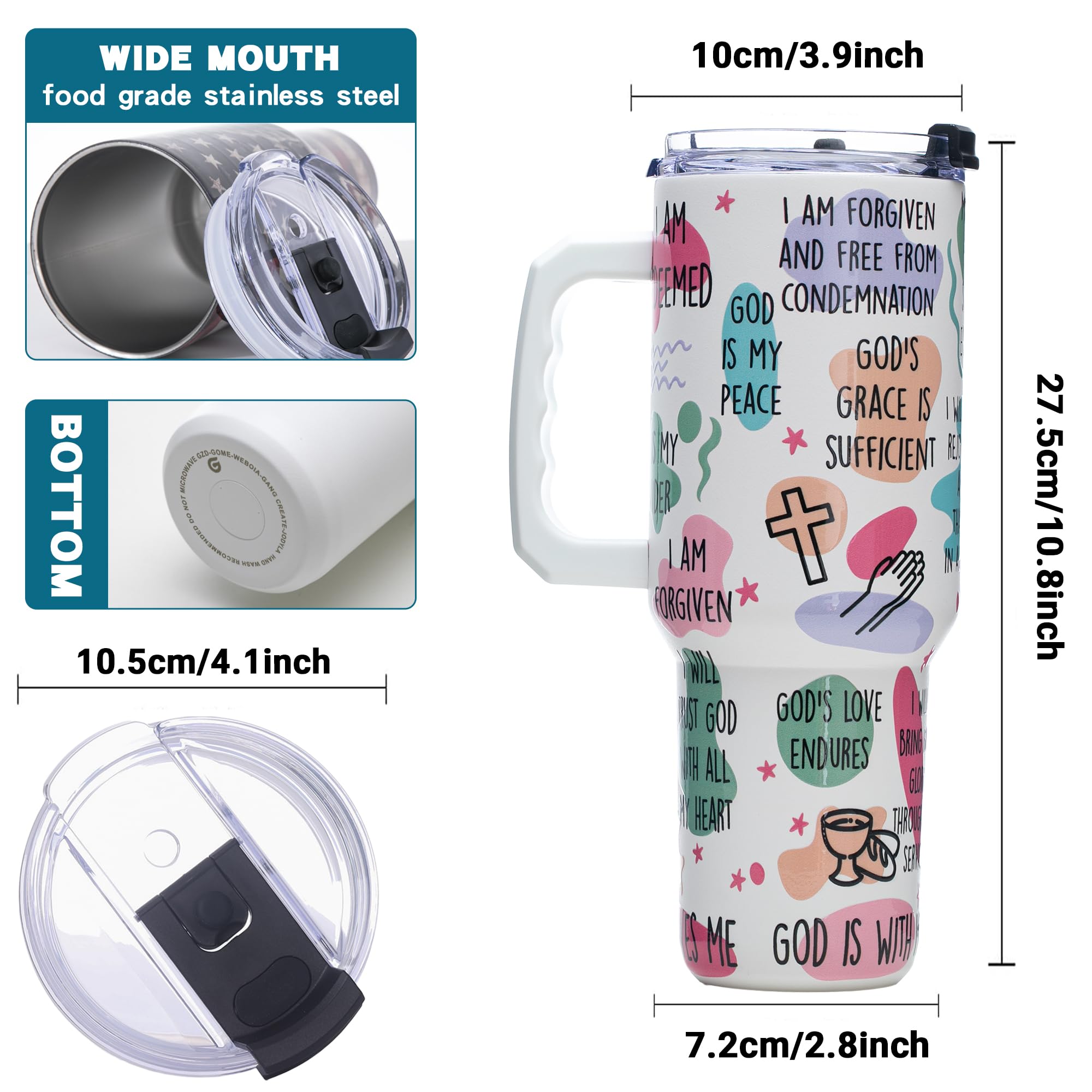 Gome 40oz American Flag & Eagle Tumbler – Patriotic 4th of July Gifts for Men, Veterans & Military, Insulated Stainless Steel Cup with Handle, Lid & Straw, Independence Day Gift for Dad