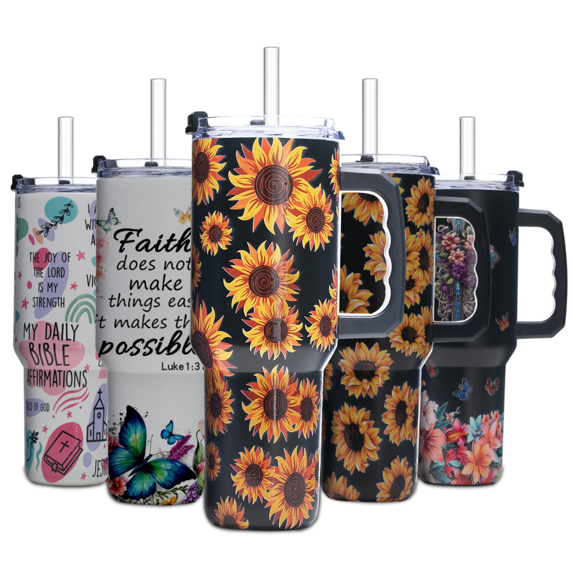 Gome 40oz American Flag & Eagle Tumbler – Patriotic 4th of July Gifts for Men, Veterans & Military, Insulated Stainless Steel Cup with Handle, Lid & Straw, Independence Day Gift for Dad