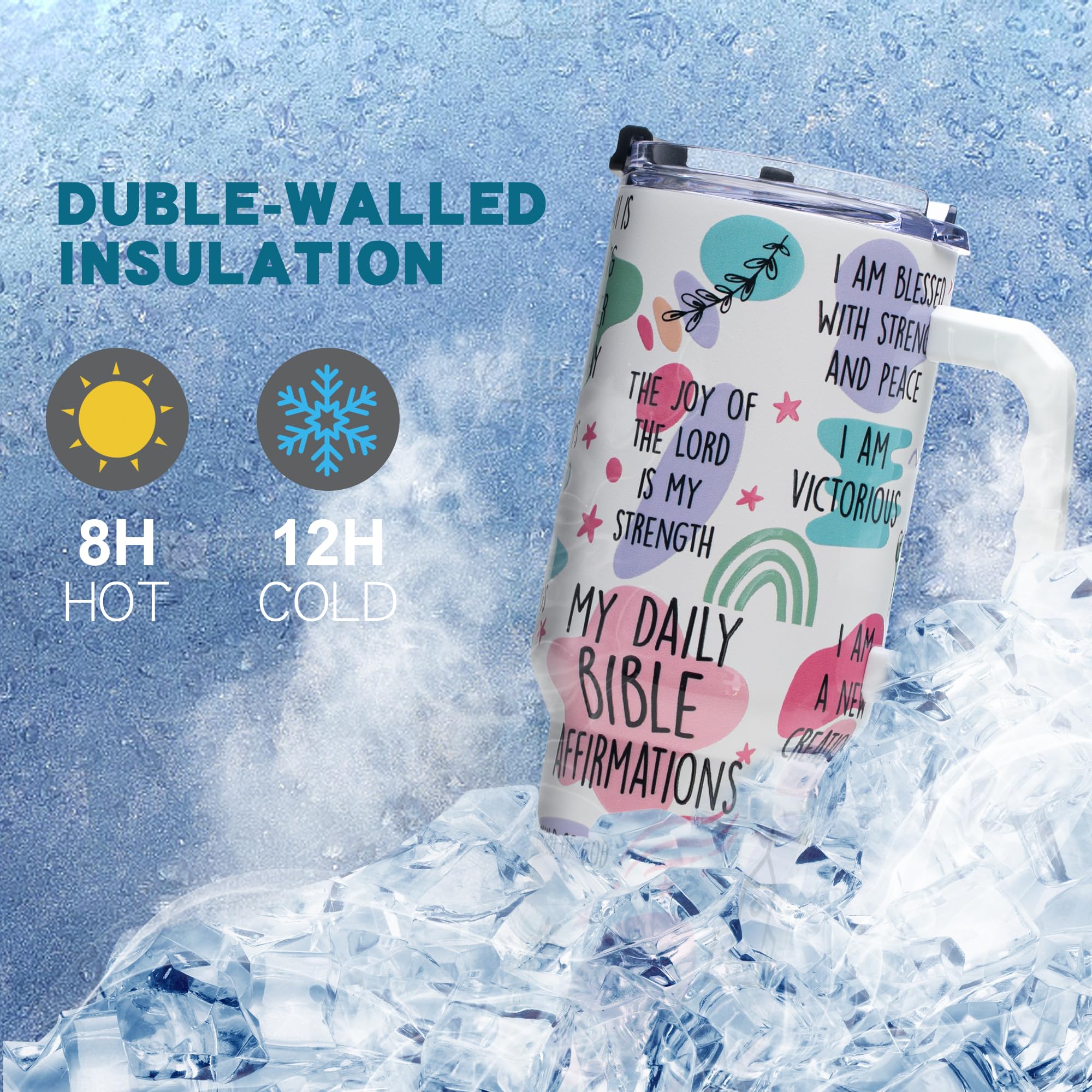 Gome 40oz American Flag & Eagle Tumbler – Patriotic 4th of July Gifts for Men, Veterans & Military, Insulated Stainless Steel Cup with Handle, Lid & Straw, Independence Day Gift for Dad