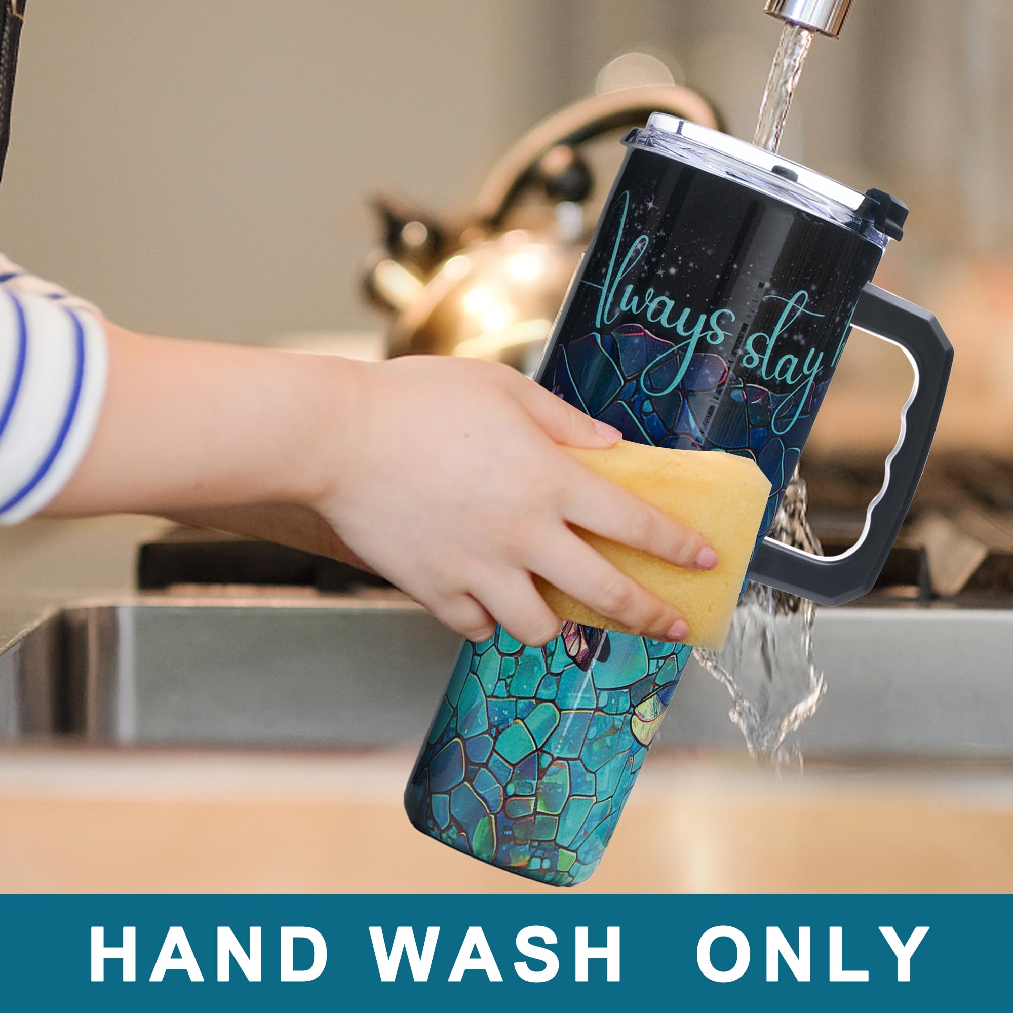 Gome 40oz American Flag & Eagle Tumbler – Patriotic 4th of July Gifts for Men, Veterans & Military, Insulated Stainless Steel Cup with Handle, Lid & Straw, Independence Day Gift for Dad