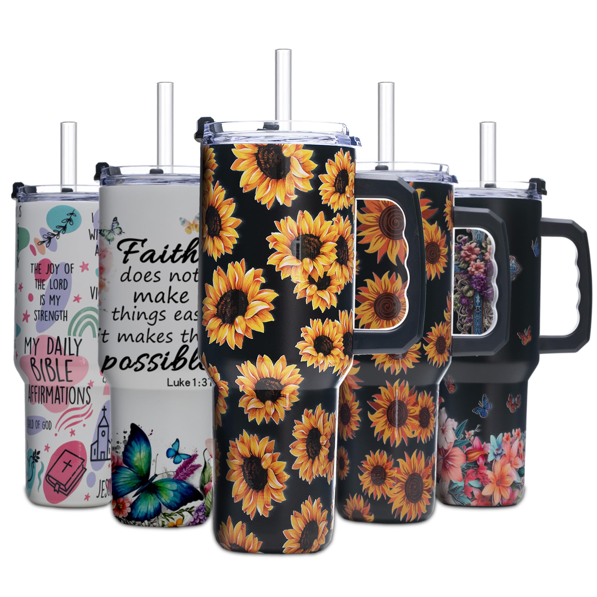 Gome 40oz American Flag & Eagle Tumbler – Patriotic 4th of July Gifts for Men, Veterans & Military, Insulated Stainless Steel Cup with Handle, Lid & Straw, Independence Day Gift for Dad