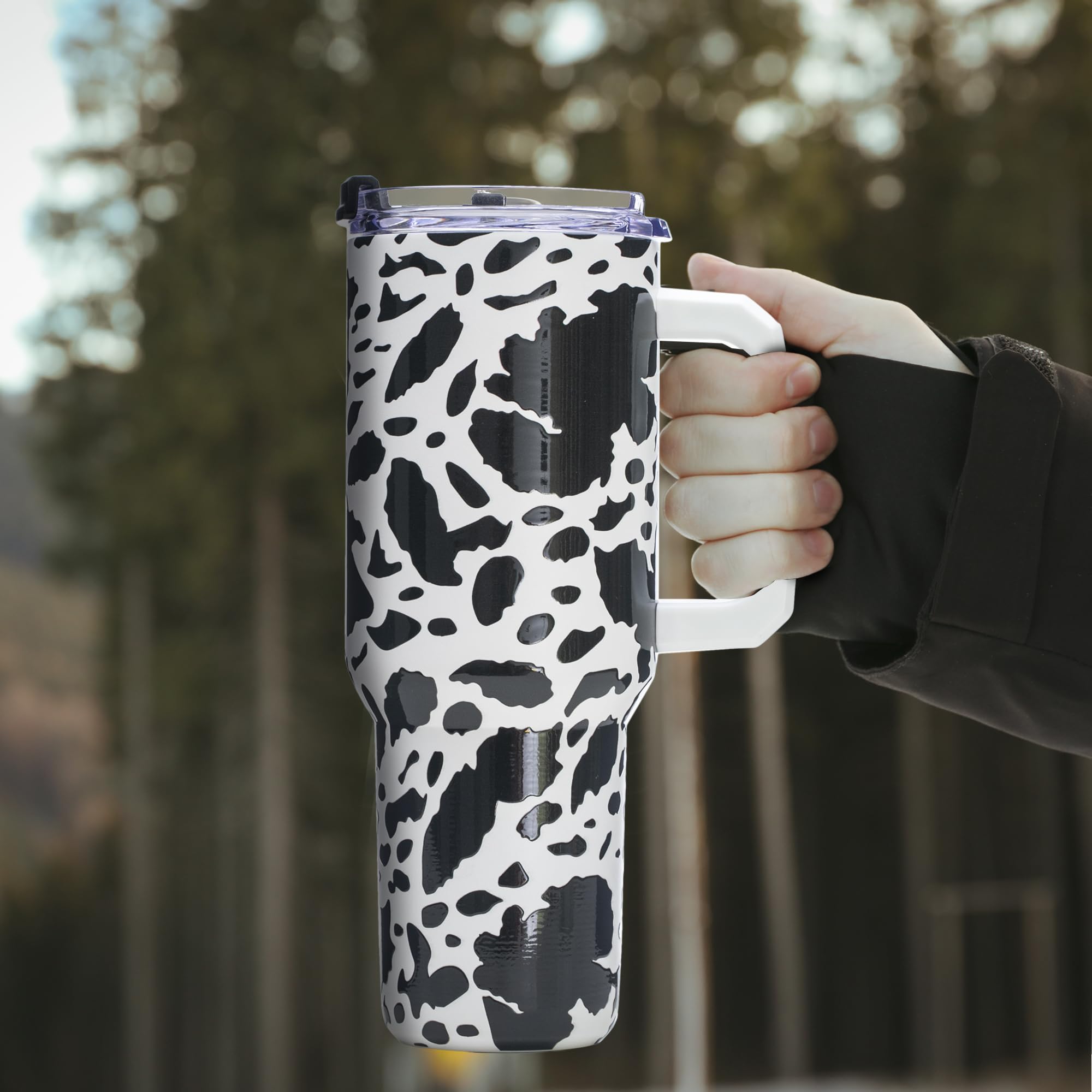 Gome 40oz American Flag & Eagle Tumbler – Patriotic 4th of July Gifts for Men, Veterans & Military, Insulated Stainless Steel Cup with Handle, Lid & Straw, Independence Day Gift for Dad