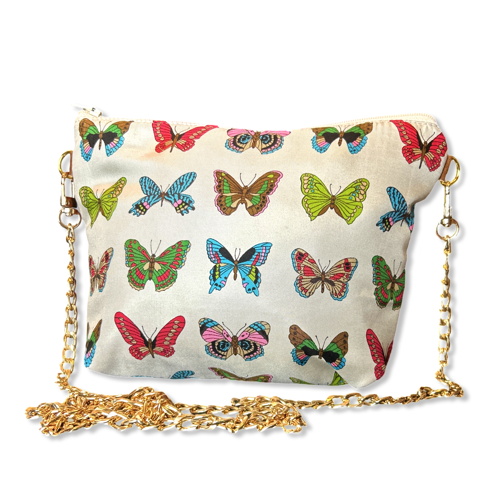 Farfalle White Vintage Scarf Crossbody Bag