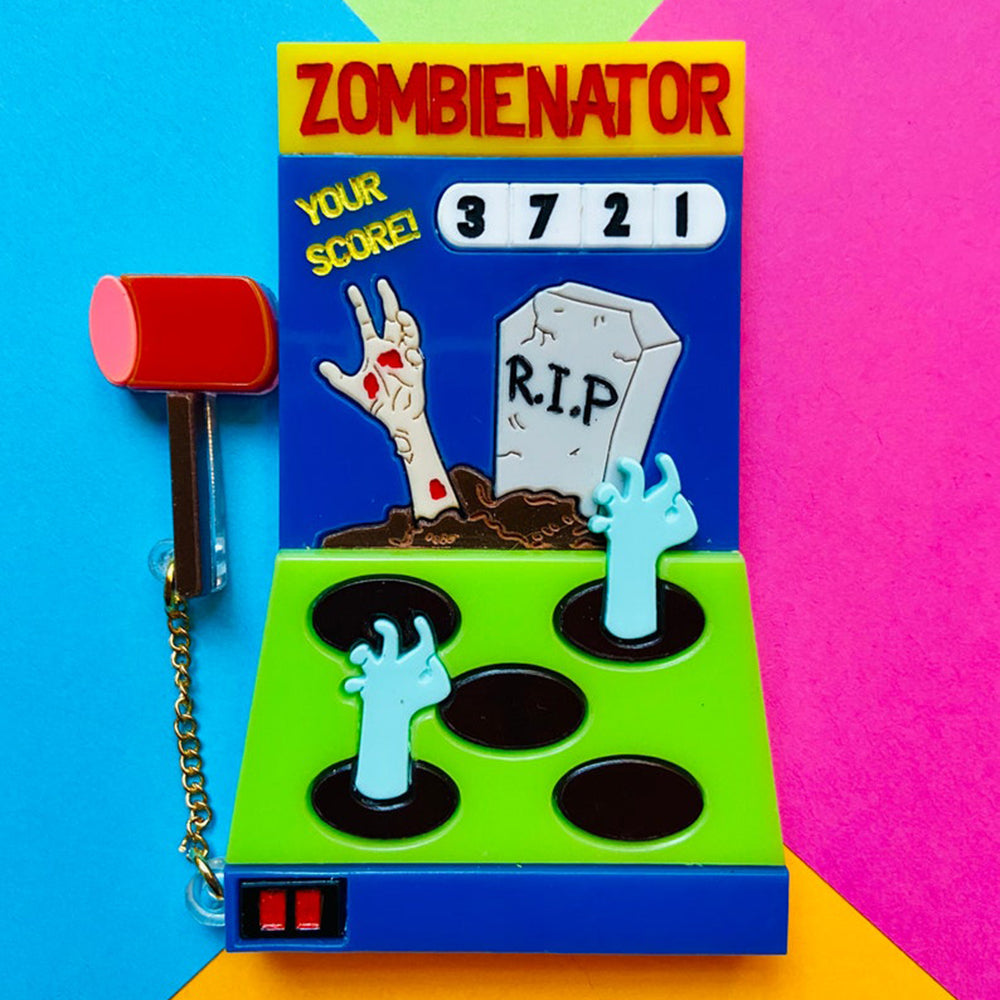 Creepy Funfair Collection - Zombienator Acrylic Brooch by Makokot Design