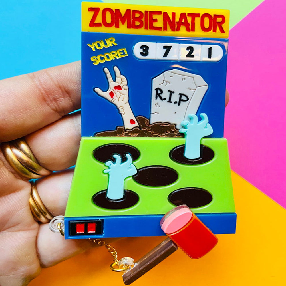 Creepy Funfair Collection - Zombienator Acrylic Brooch by Makokot Design