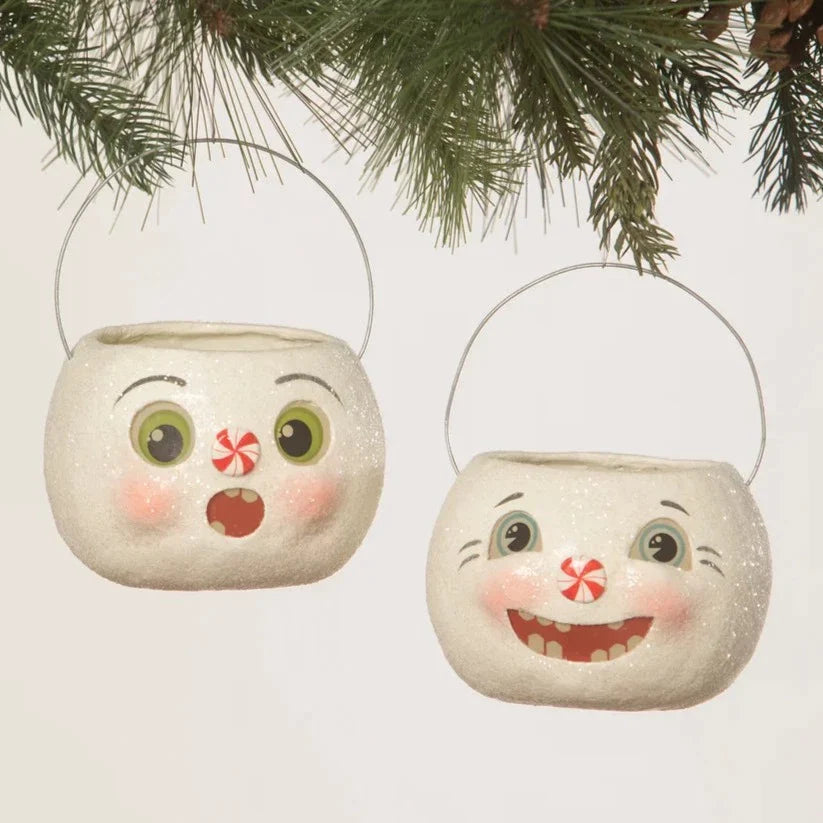 Happy Snowman Bucket Petite by Bethany Lowe Designs