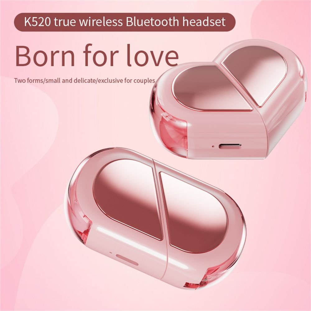 Heart-Shaped Earphones Rotatable Wireless Bluetooth In-Ear Earbuds Model K520