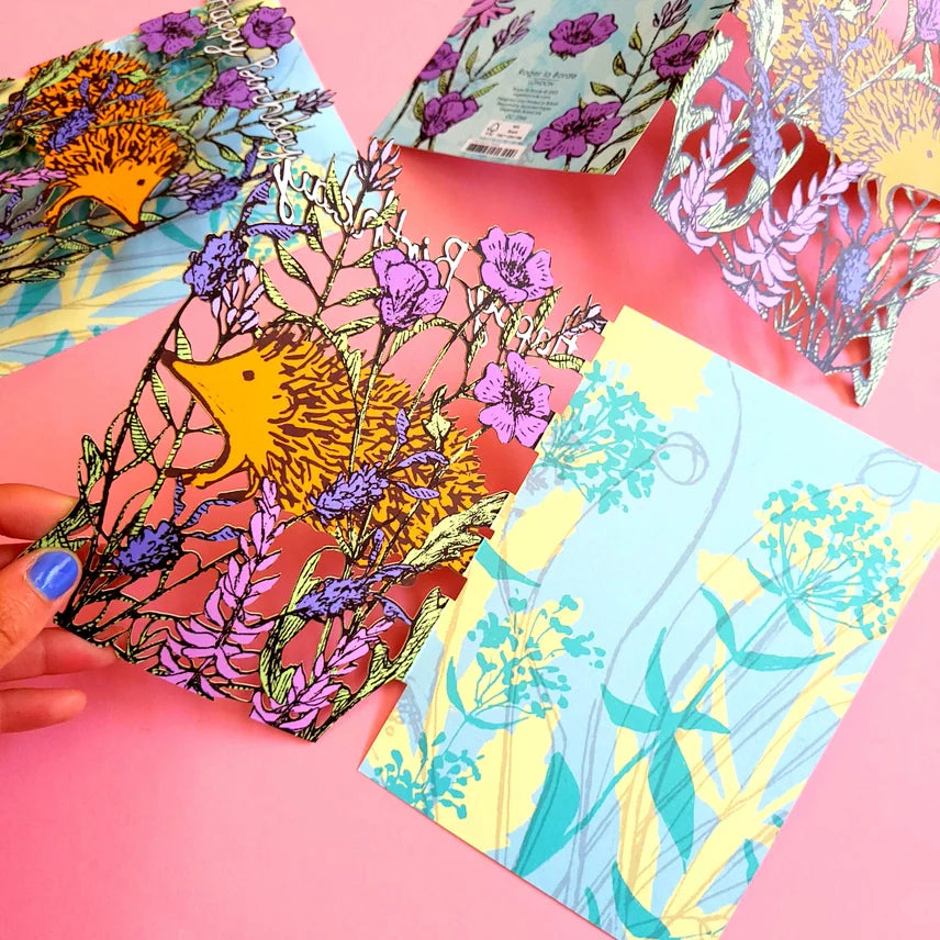 Hedgehog Lasercut Birthday Card