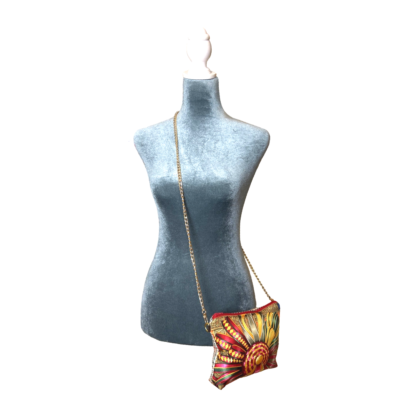 Rubans du Cheval Orange Vintage Silk Scarf Crossbody Bag