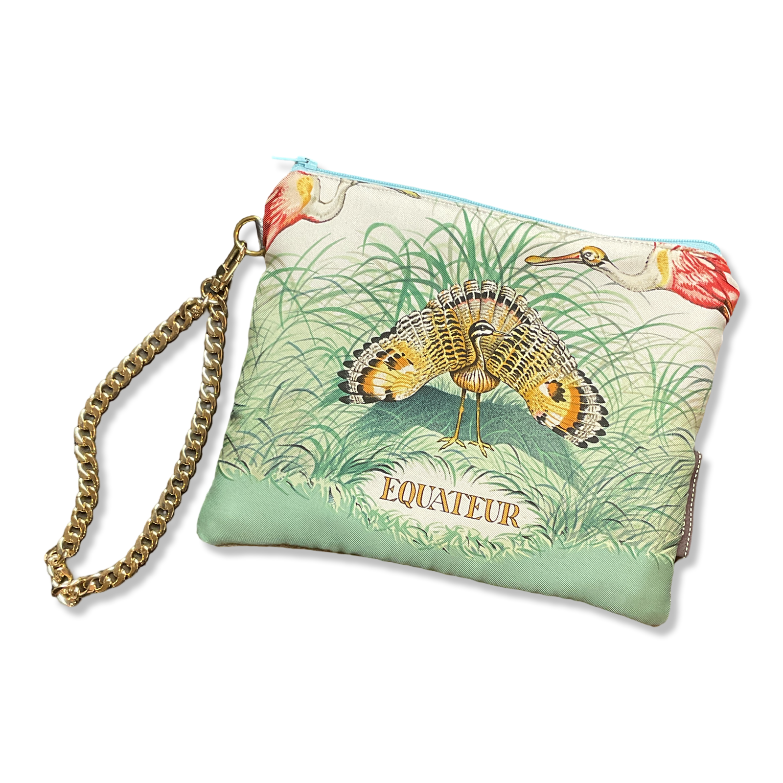 Equateur Vintage Silk Scarf Wristlet Bag