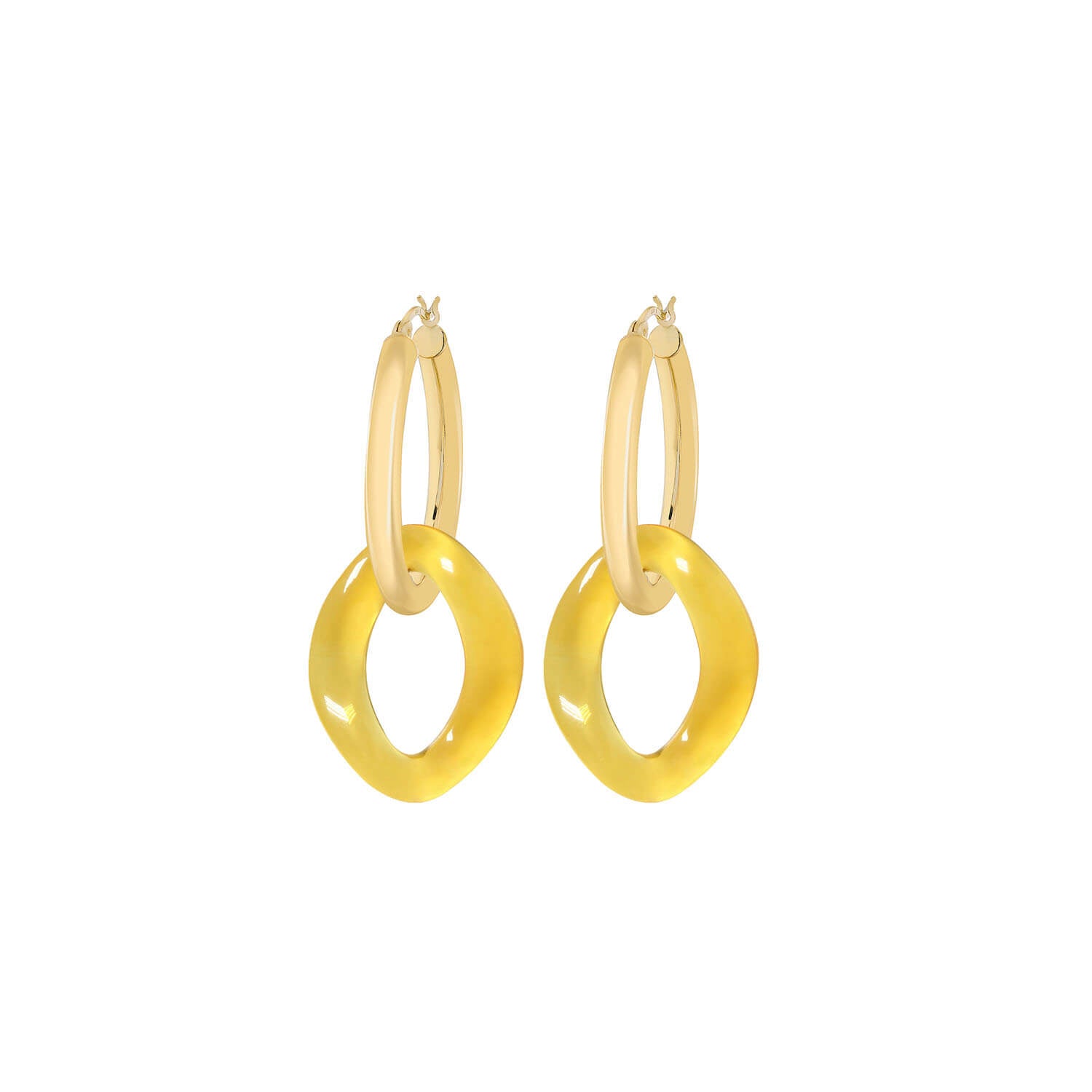 Lucite Curb Link Hoop Earrings