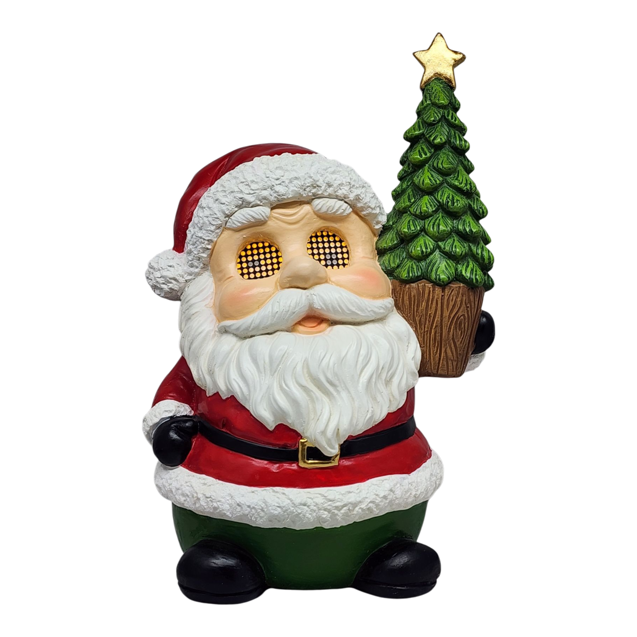 Jolly Santa with Moving Eyes and Christmas Tree