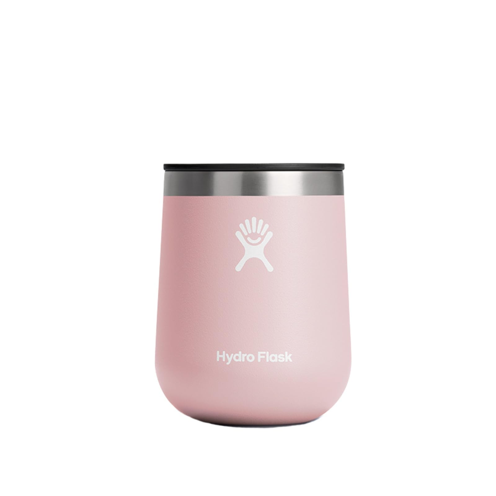 Hydro Flask 10 Oz Wine Glass - Ceramic Stemless Wine Tumbler - Unbreakable with Lid in Trillium Pink