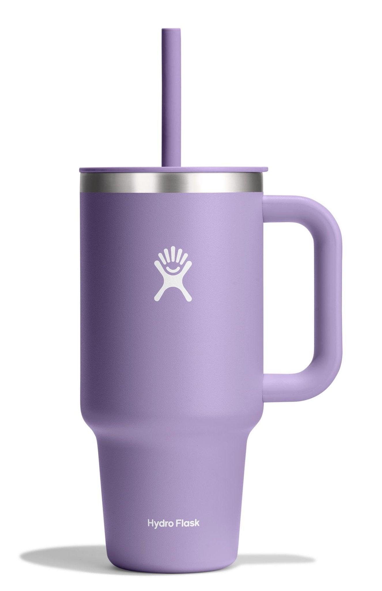Hydro Flask 40 Oz Travel Tumbler with Handle, Lid and Straw - Insulated Stainless Steel in Sugarplum