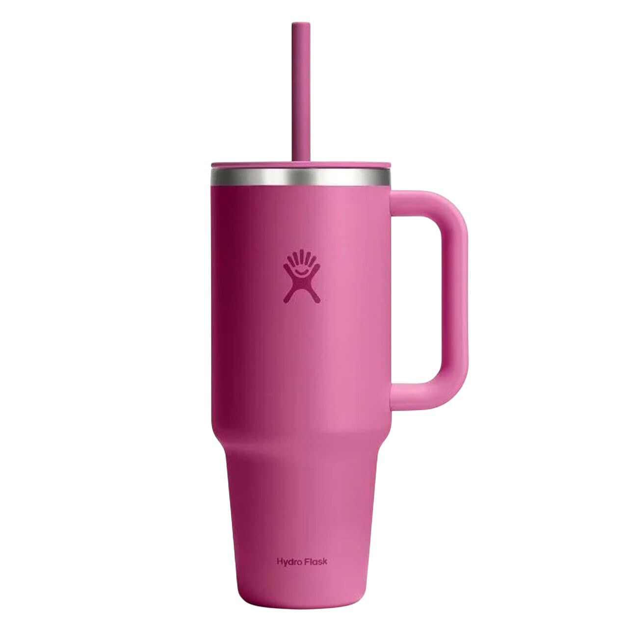 Hydro Flask 40 Oz Travel Tumbler with Handle, Lid and Straw - Insulated Stainless Steel in Sugarplum