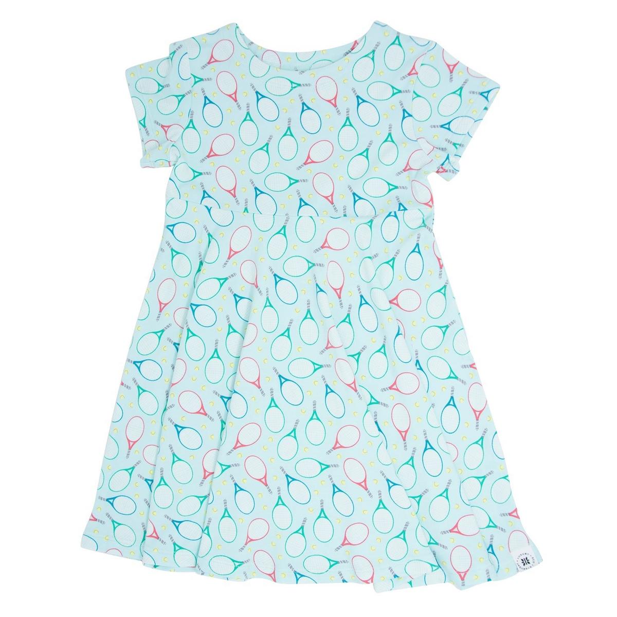 Swirly Girl Short Sleeve Dress - Tennis