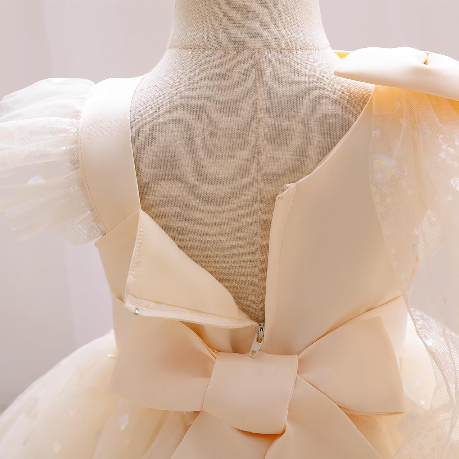 IBTOM CASTLE Girls Birthday Party Dress Heart Glitters Tulle Princess Dress Toddler Flower Girl Wedding Prom Pageant Dress