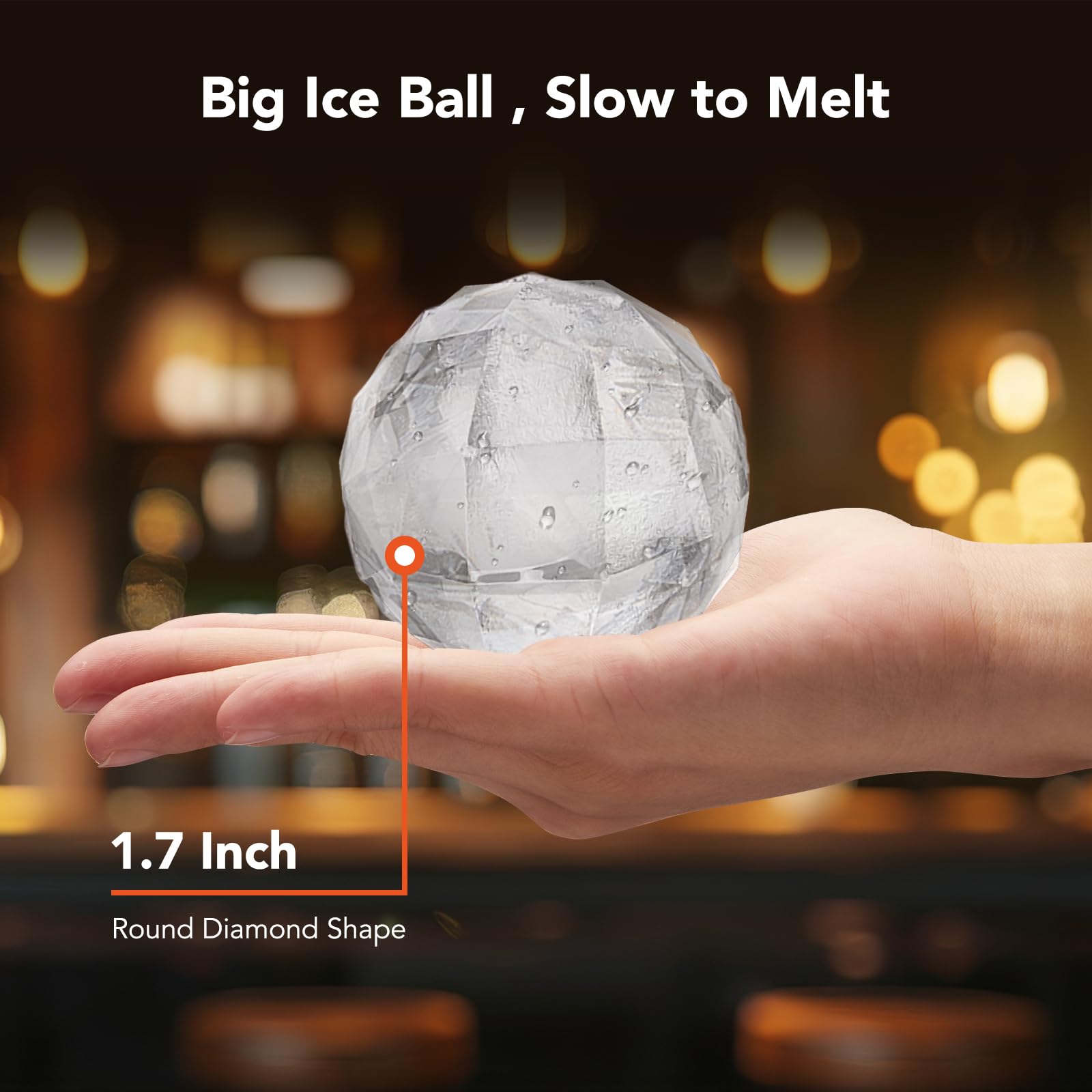 Ice Cube Trays for Freezer - 2-Pack Ice Cube Tray with Lid and Bin,BPA-Free Easy Release Ice Cube Tray for Cocktails, Whiskey, Sodas,Diamond 1 Inch Ice Molds Set