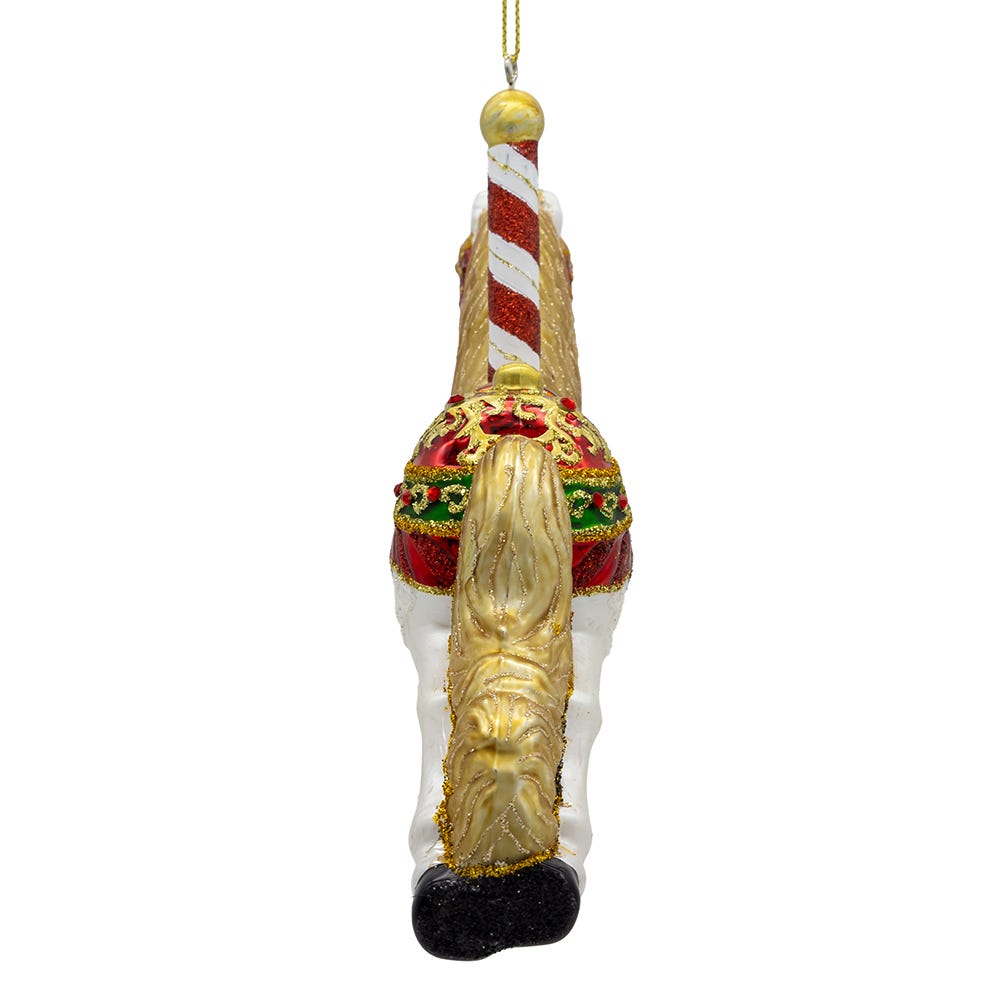 Bellissimo Glass Carousel Horse Ornament