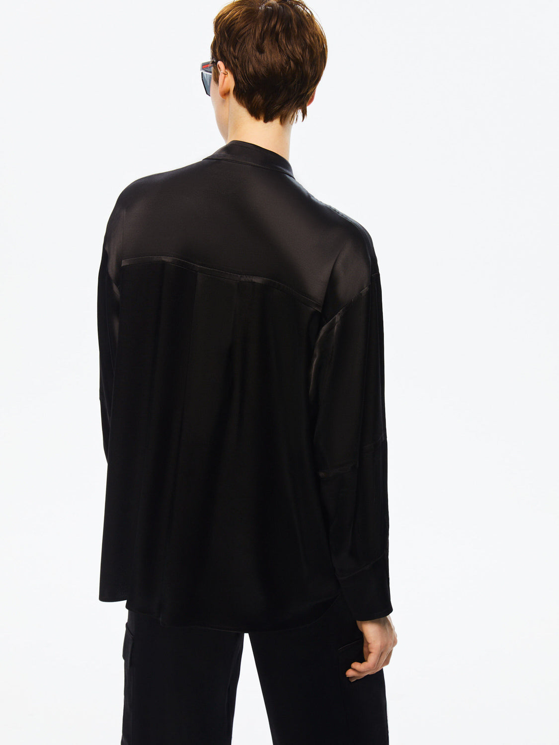 Mandarin Collar Shirt - Black