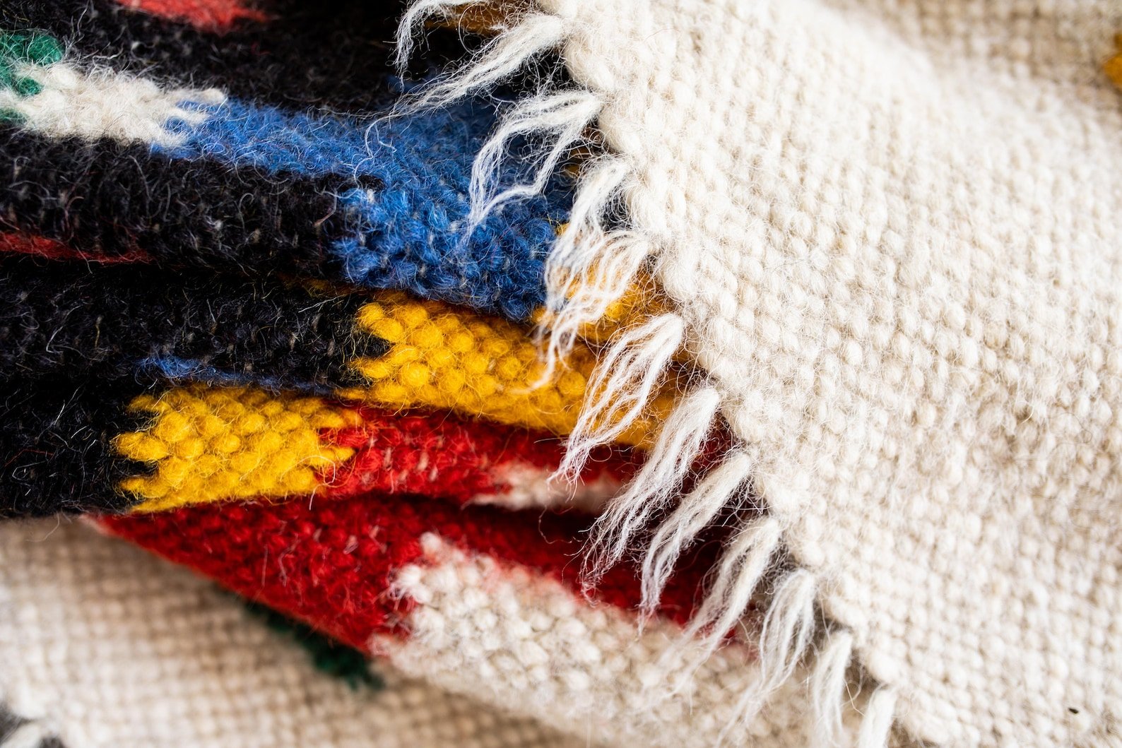 Handwoven Thin Rug with Traditional Carpathian Pattern