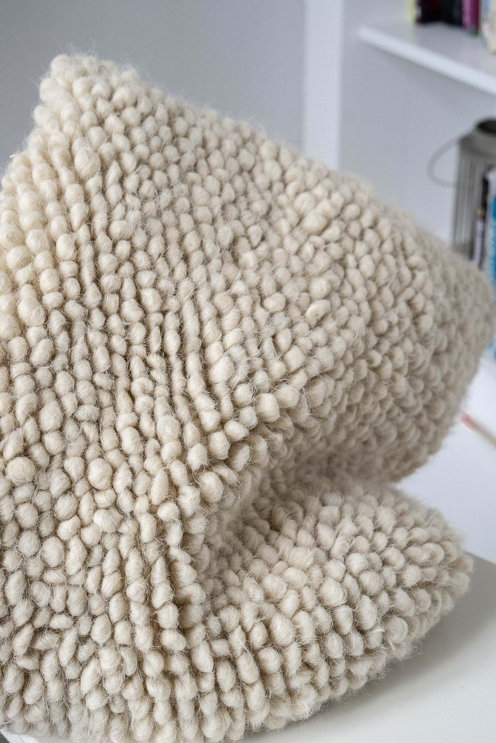 Handwoven Wool Decorative Pillow "Stones"